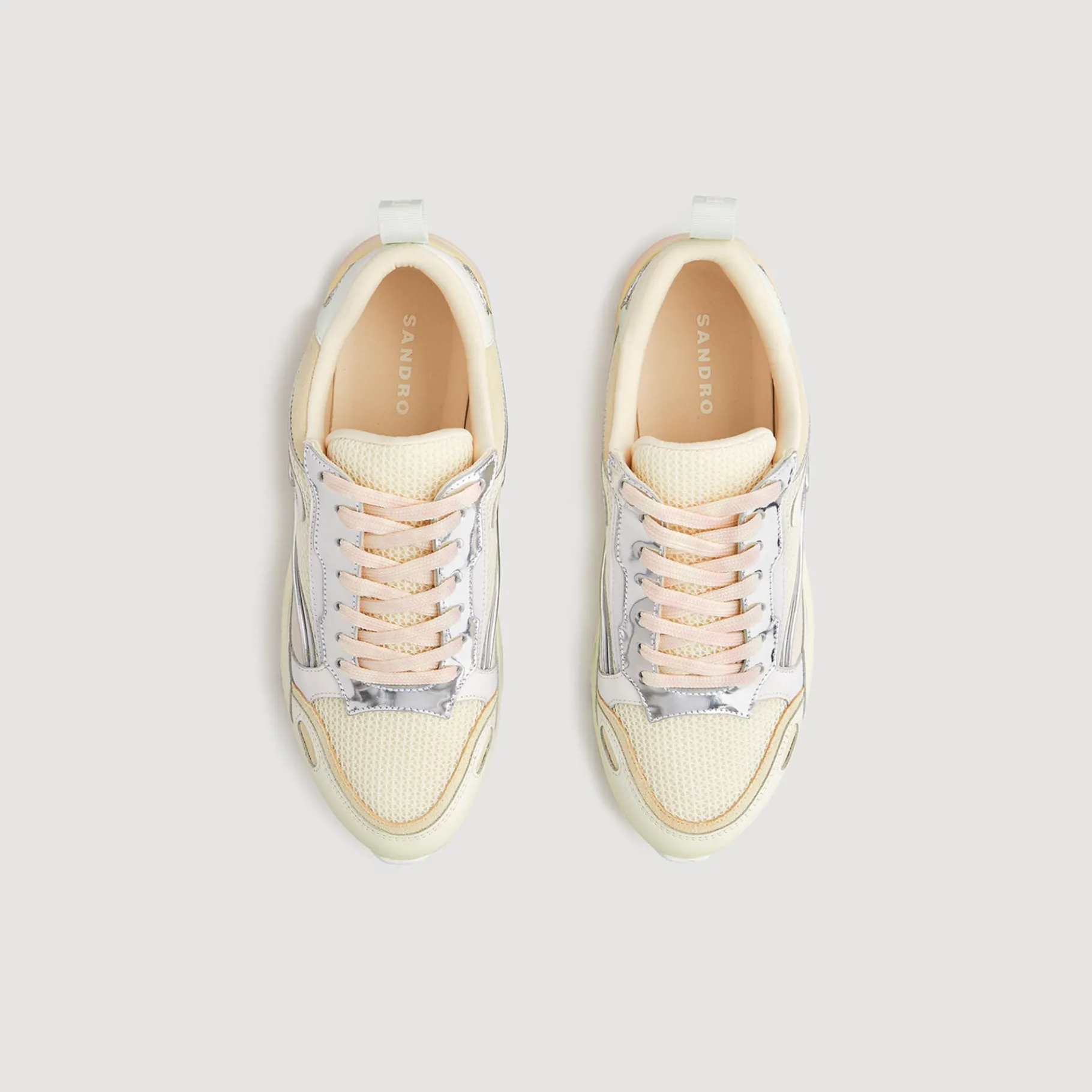 New SANDRO Baskets Flame Multicolores Rose Clair