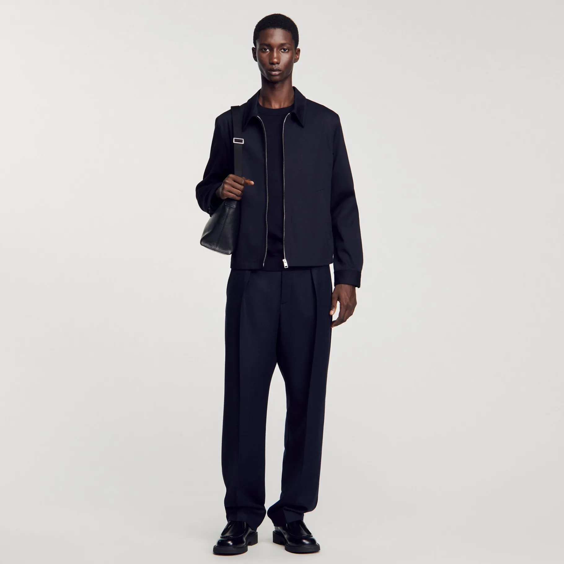 Discount SANDRO Blouson En Coton Marine