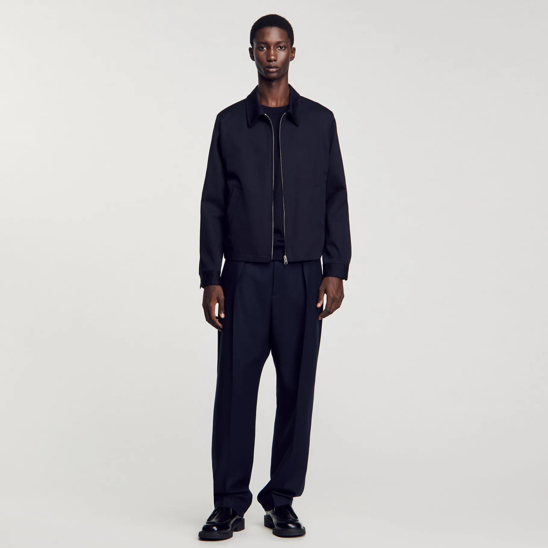 Discount SANDRO Blouson En Coton Marine