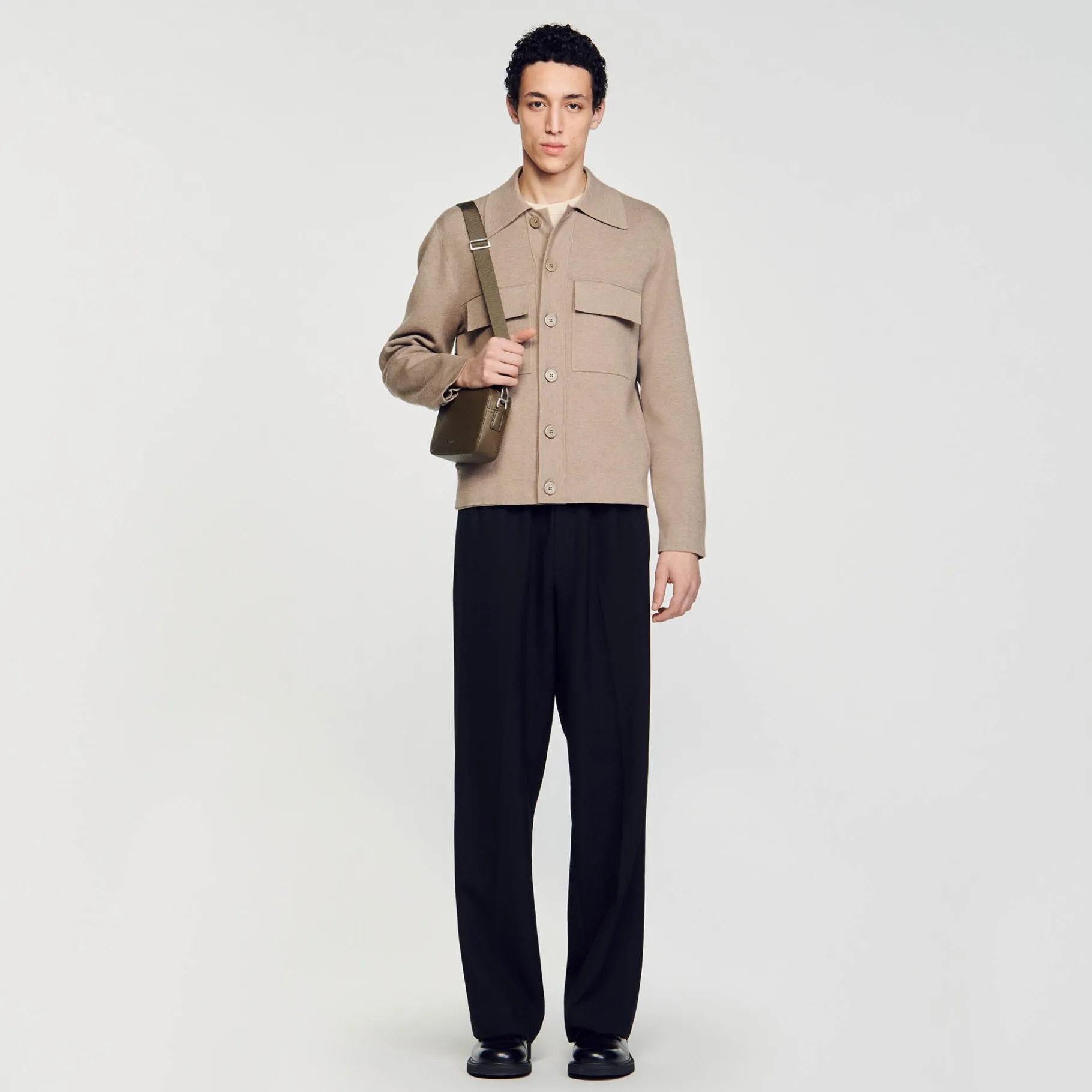 Flash Sale SANDRO Blouson En Maille Marron Clair