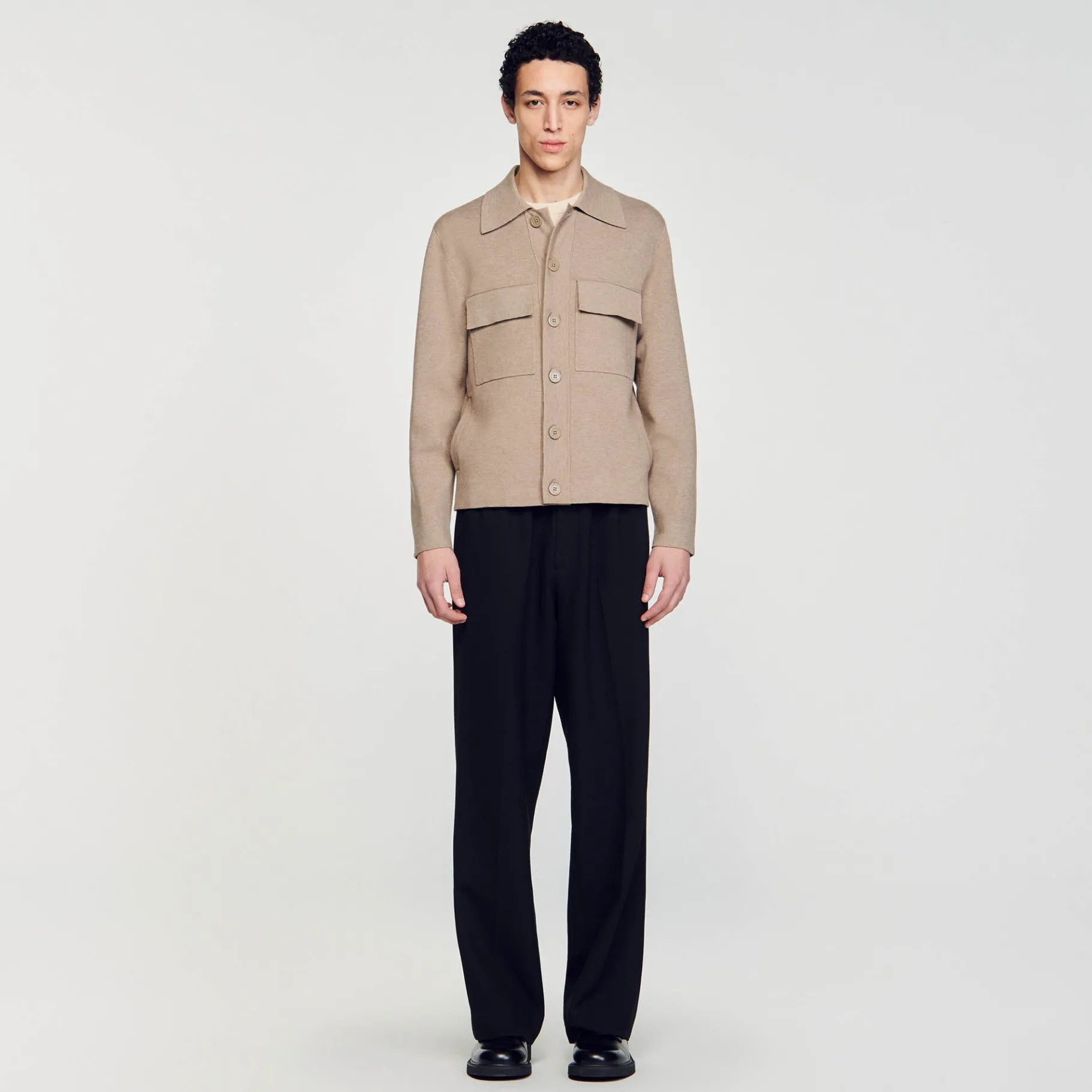 Flash Sale SANDRO Blouson En Maille Marron Clair