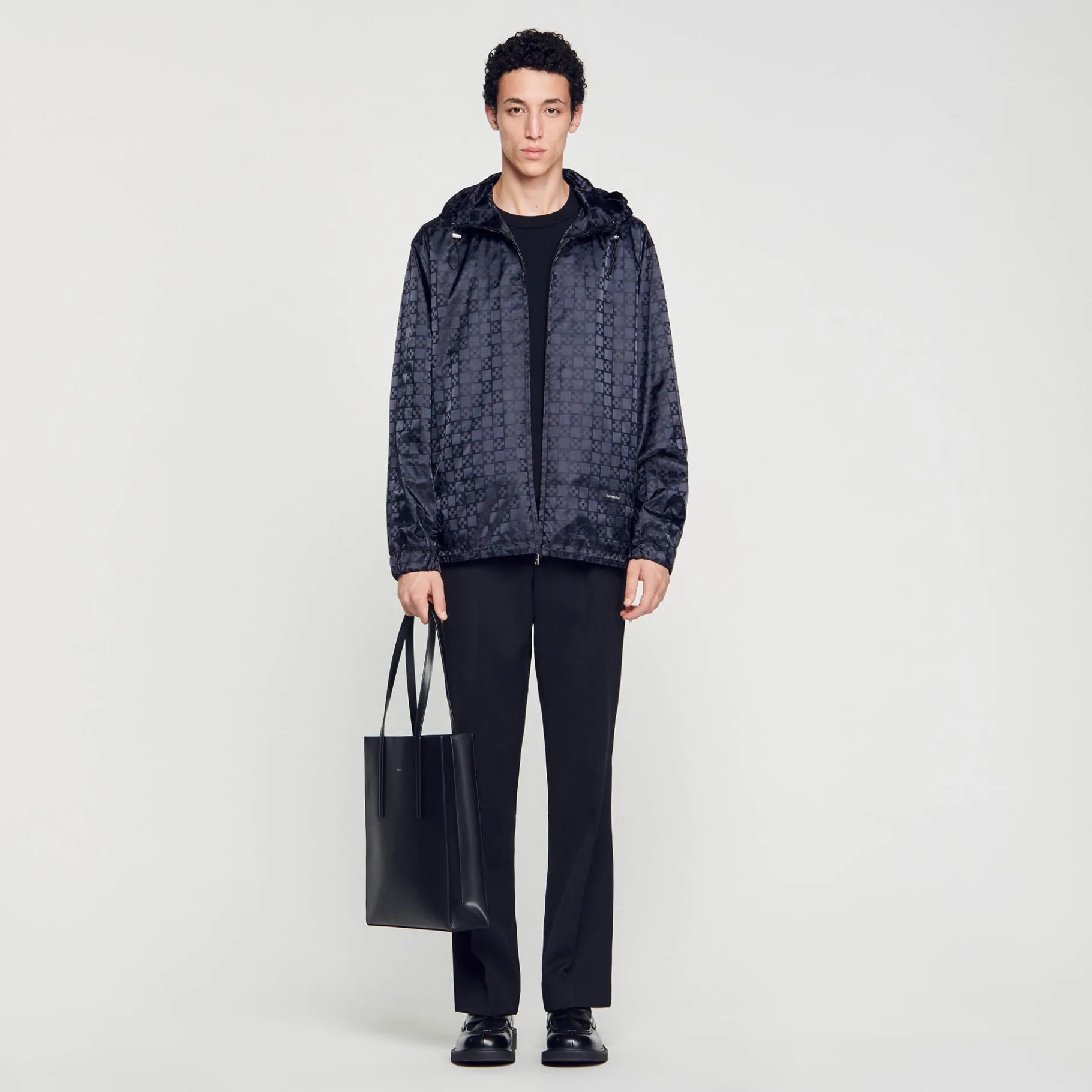 Cheap SANDRO Blouson En Nylon Square Cross Noir