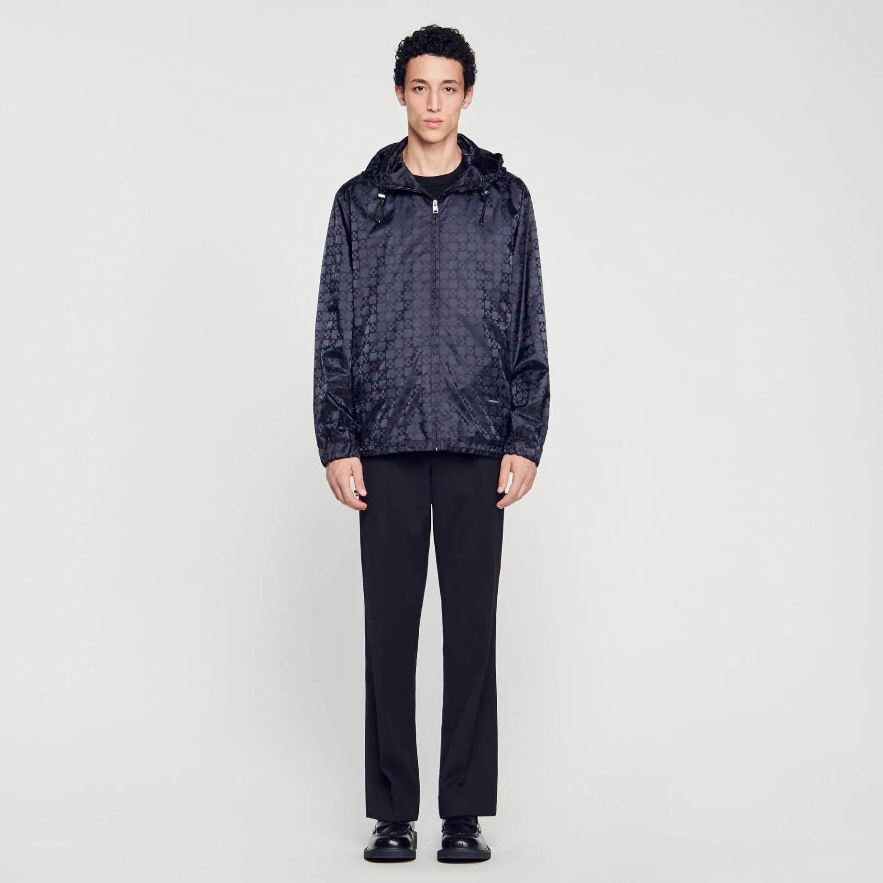 Cheap SANDRO Blouson En Nylon Square Cross Noir