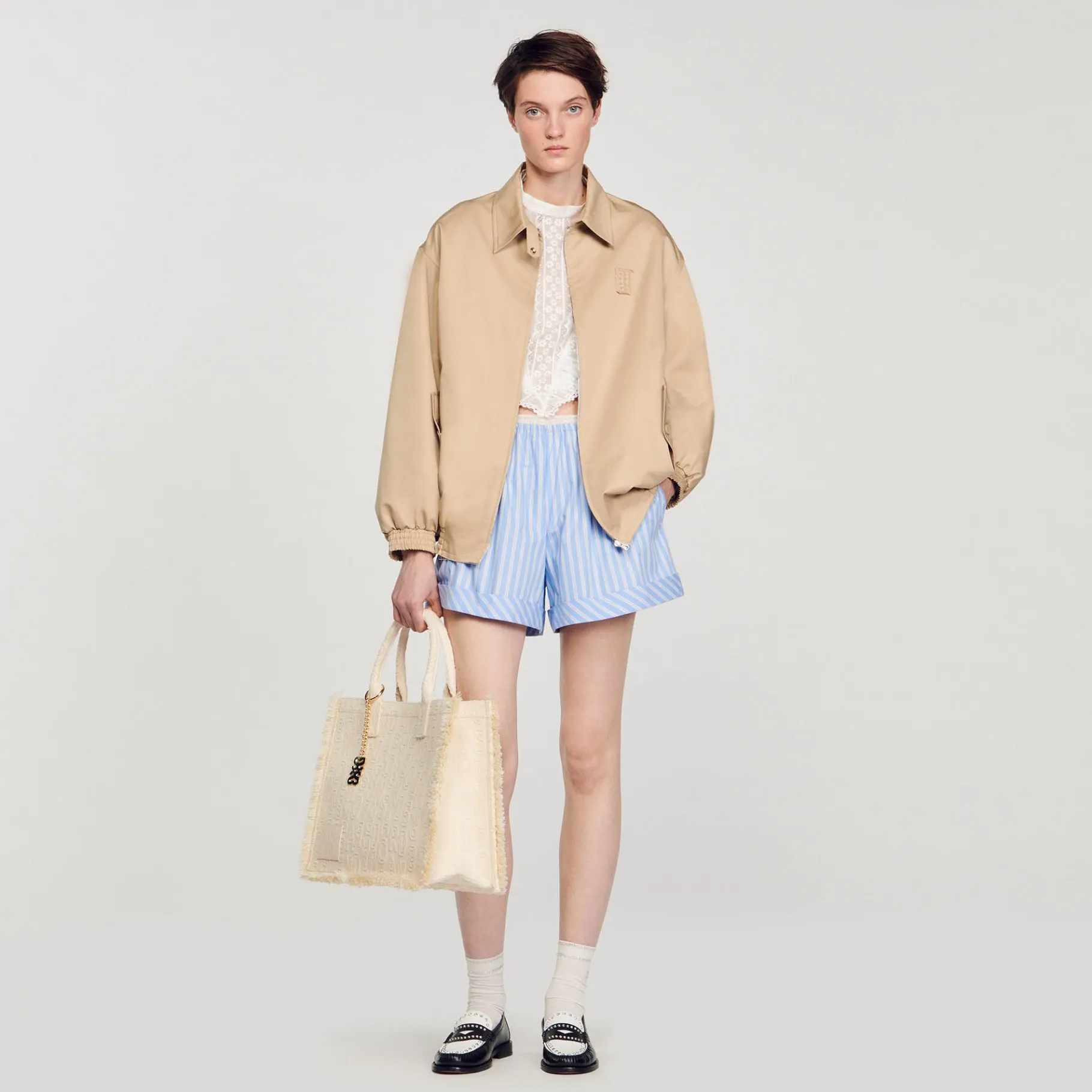 Flash Sale SANDRO Blouson Oversize Beige