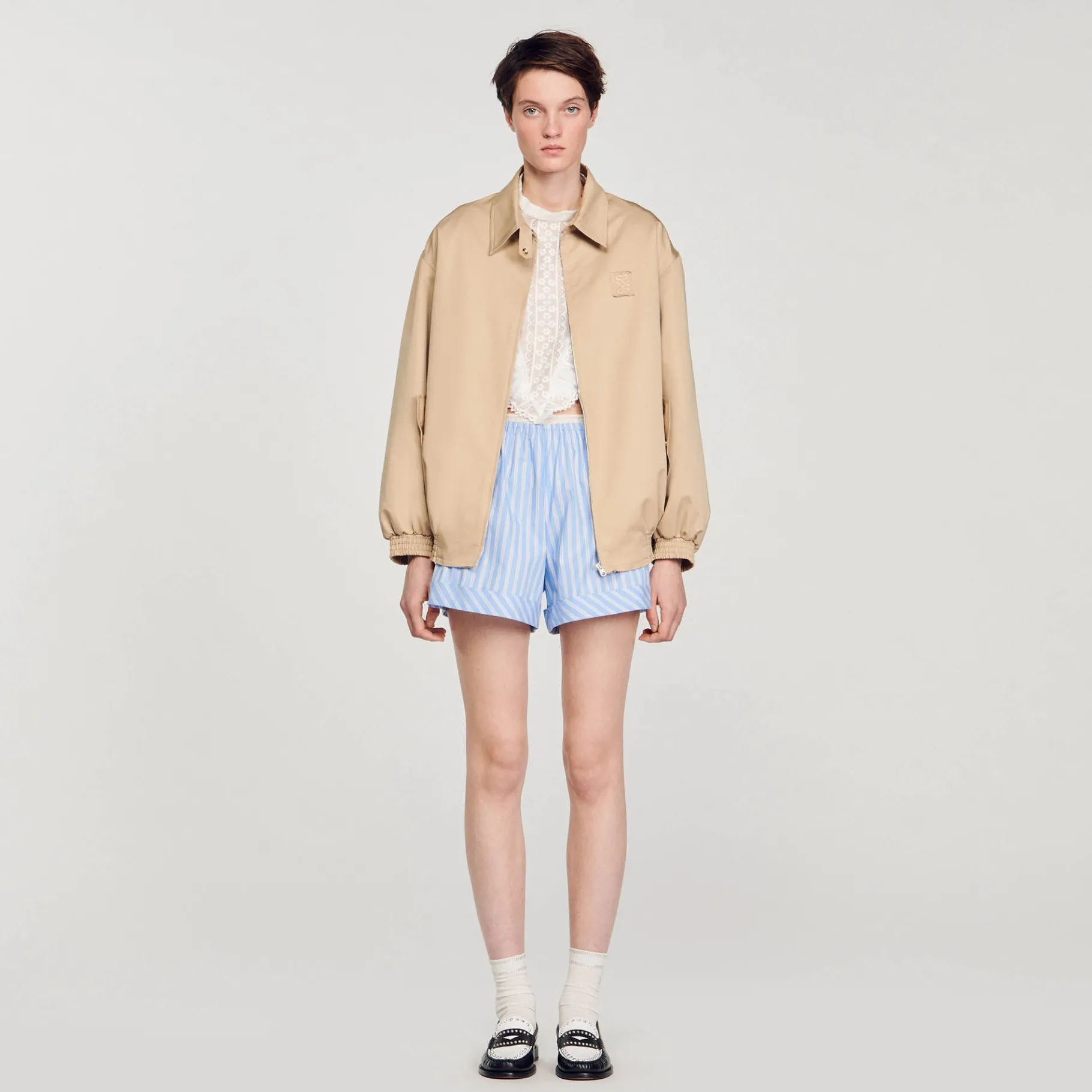Flash Sale SANDRO Blouson Oversize Beige