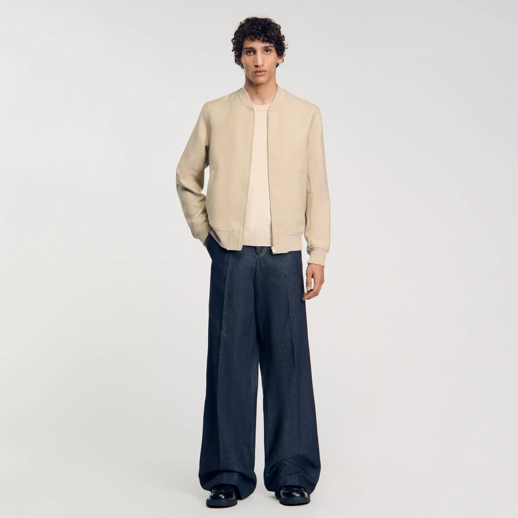Outlet SANDRO Blouson Zippé Ficelle