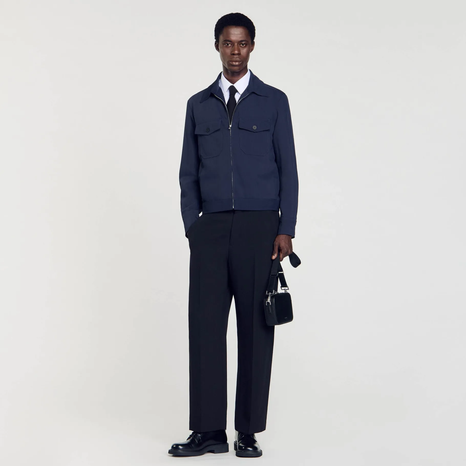 New SANDRO Blouson Zippé Marine