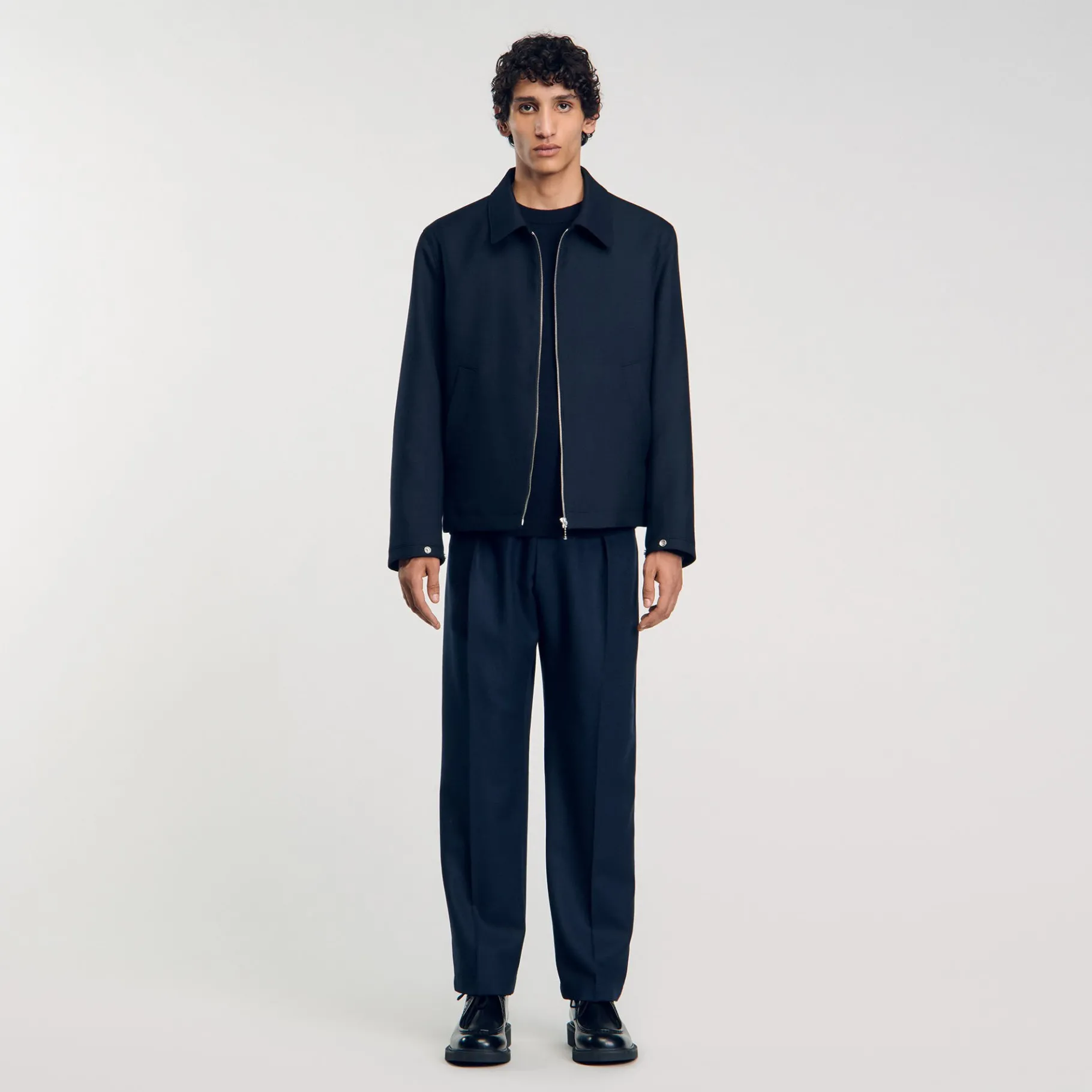 Sale SANDRO Blouson Zippé Deep Blue