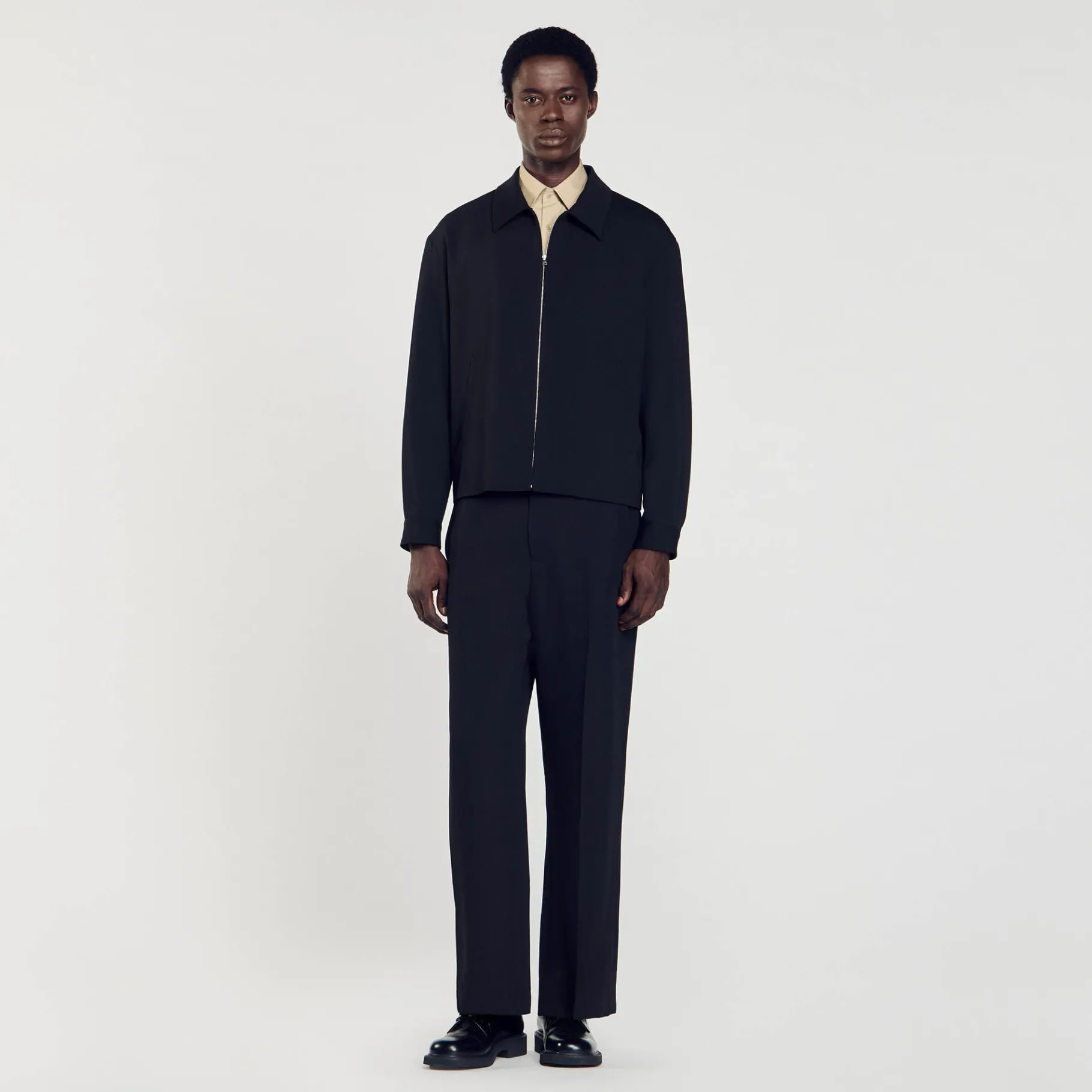 Cheap SANDRO Blouson Zippé Noir