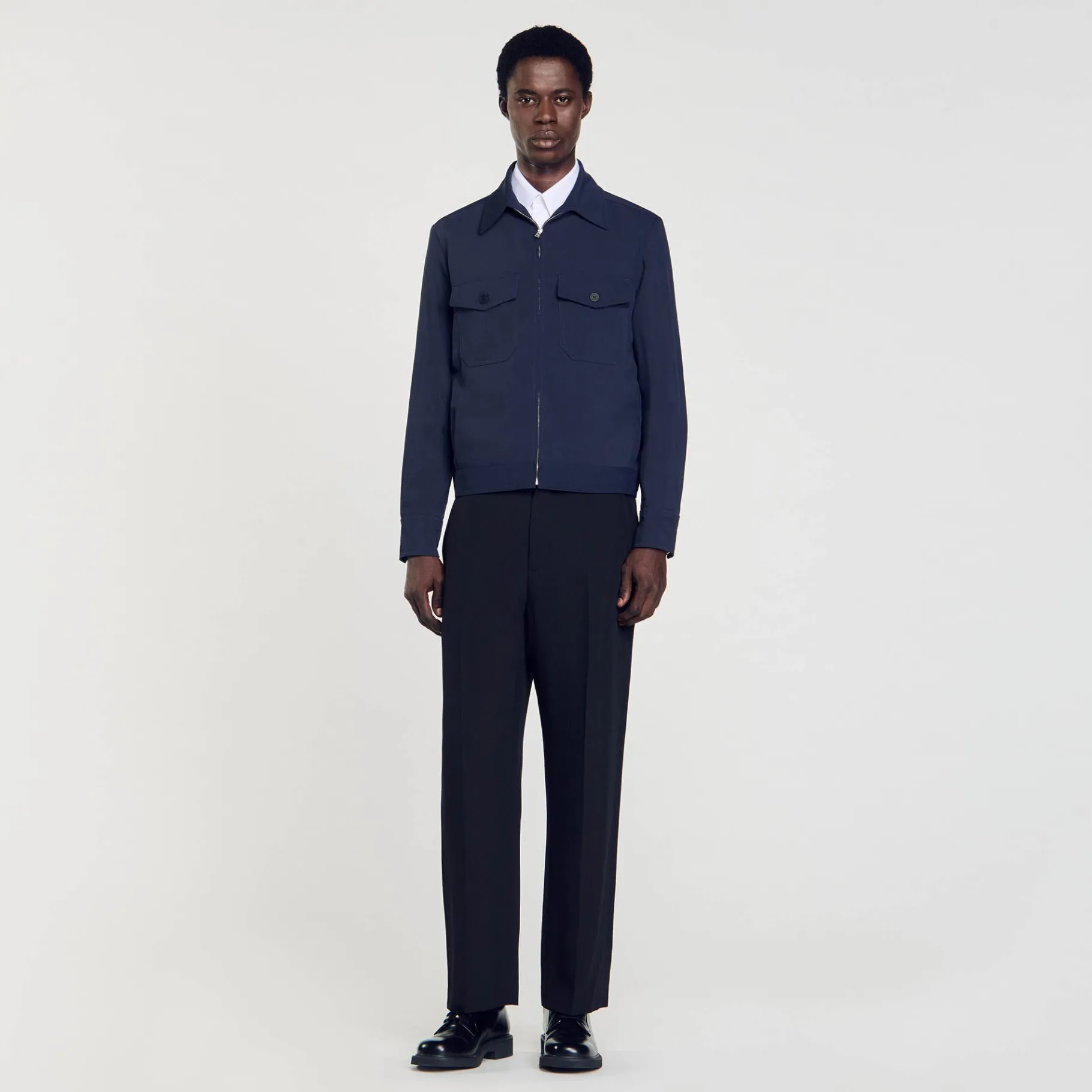 New SANDRO Blouson Zippé Marine