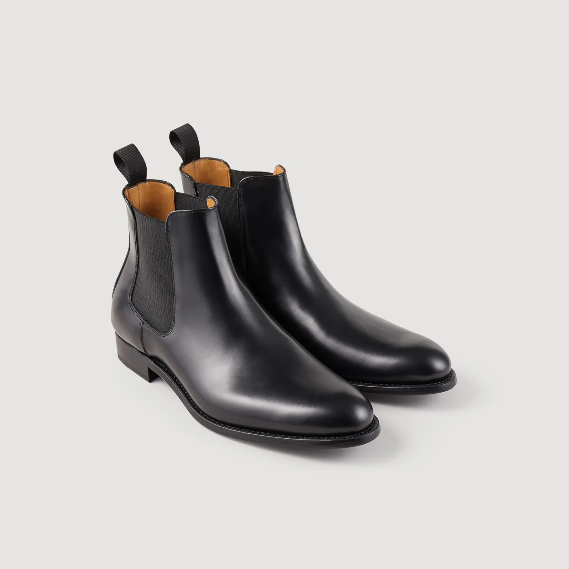 Sale SANDRO Bottines Chelsea En Cuir Noir