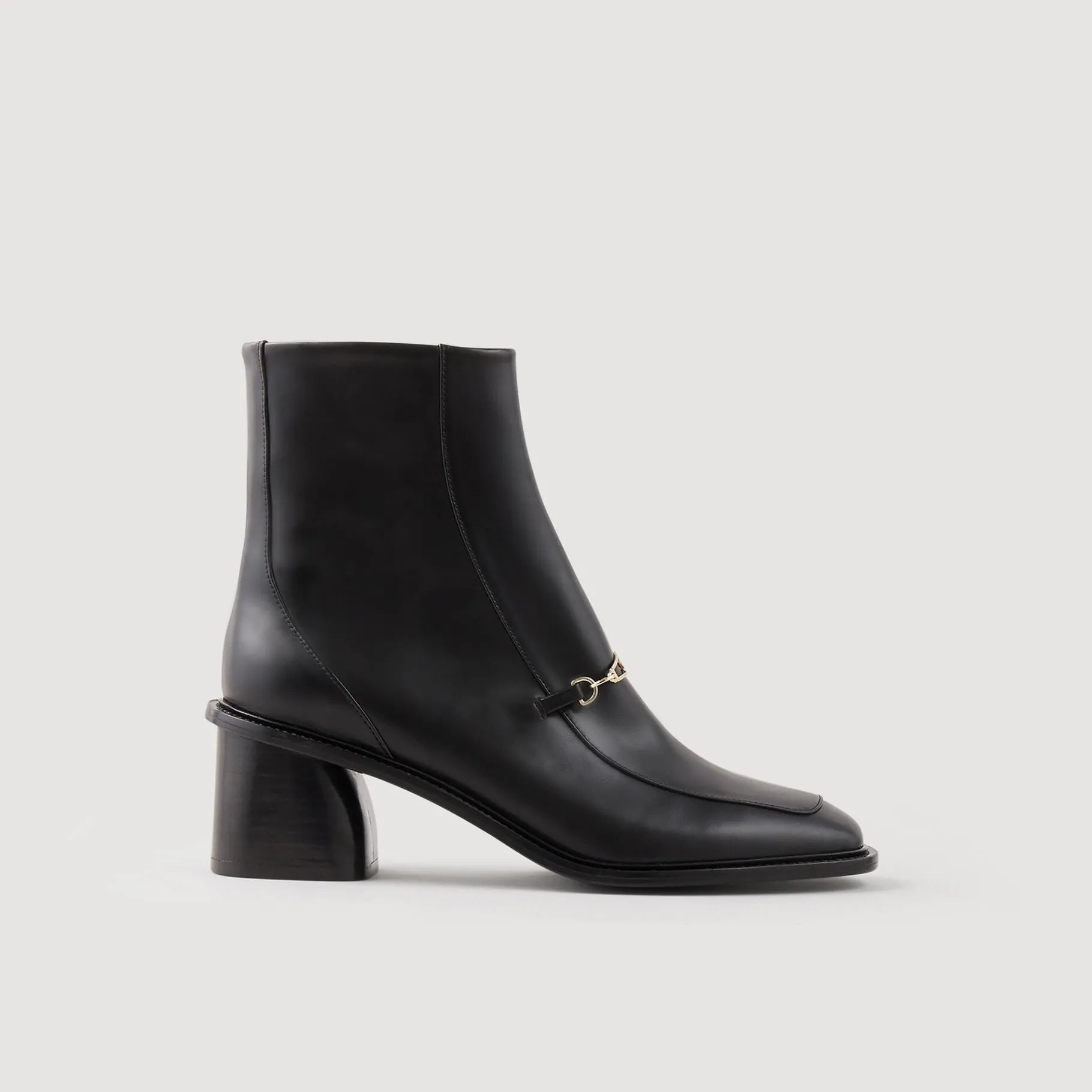 Fashion SANDRO Bottines En Cuir Noir