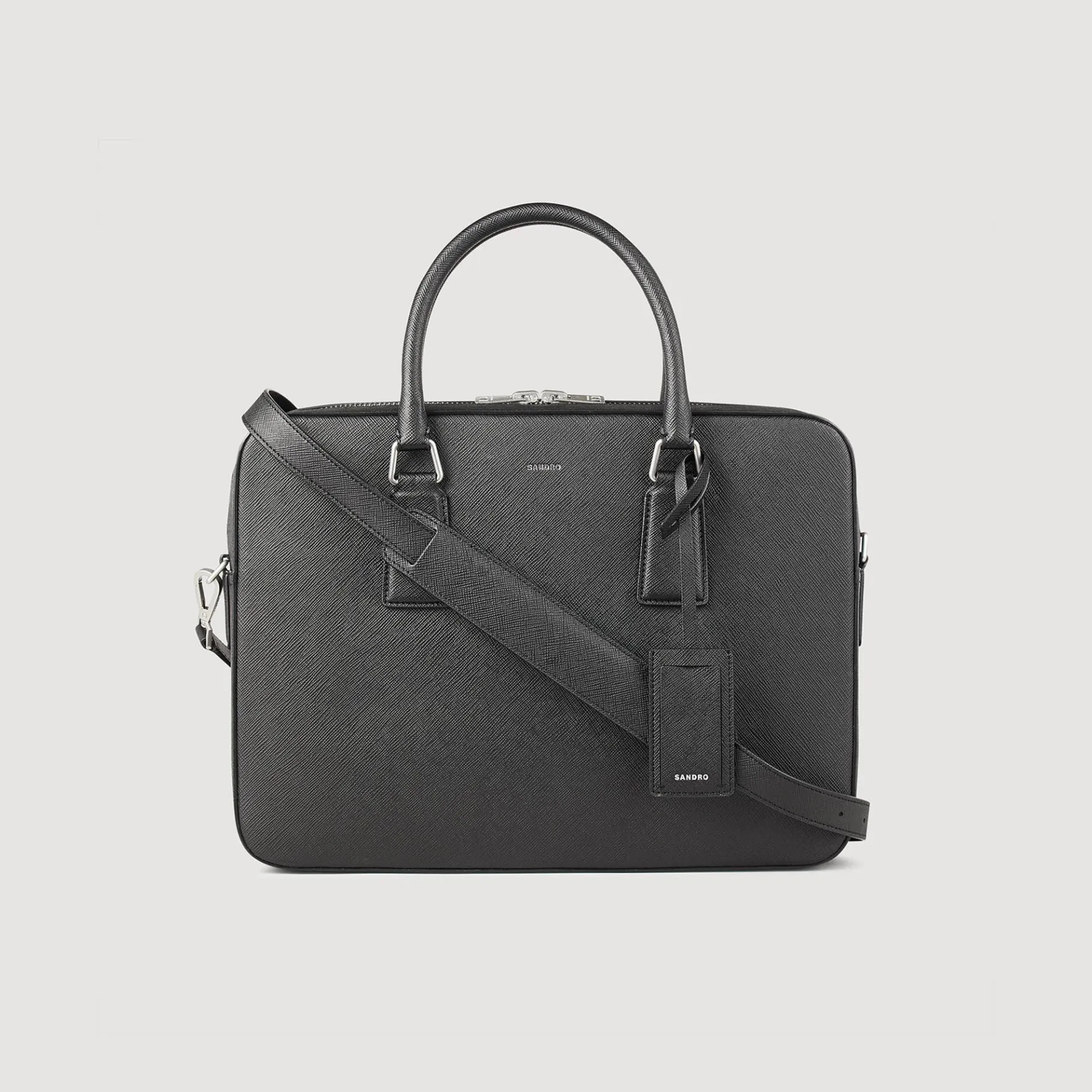 Online SANDRO Briefcase En Cuir Reconstitué Noir