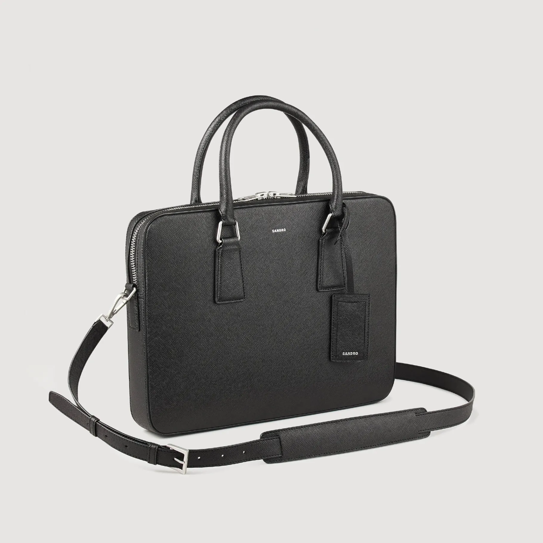 Best SANDRO Briefcase Slim En Cuir Reconstitué