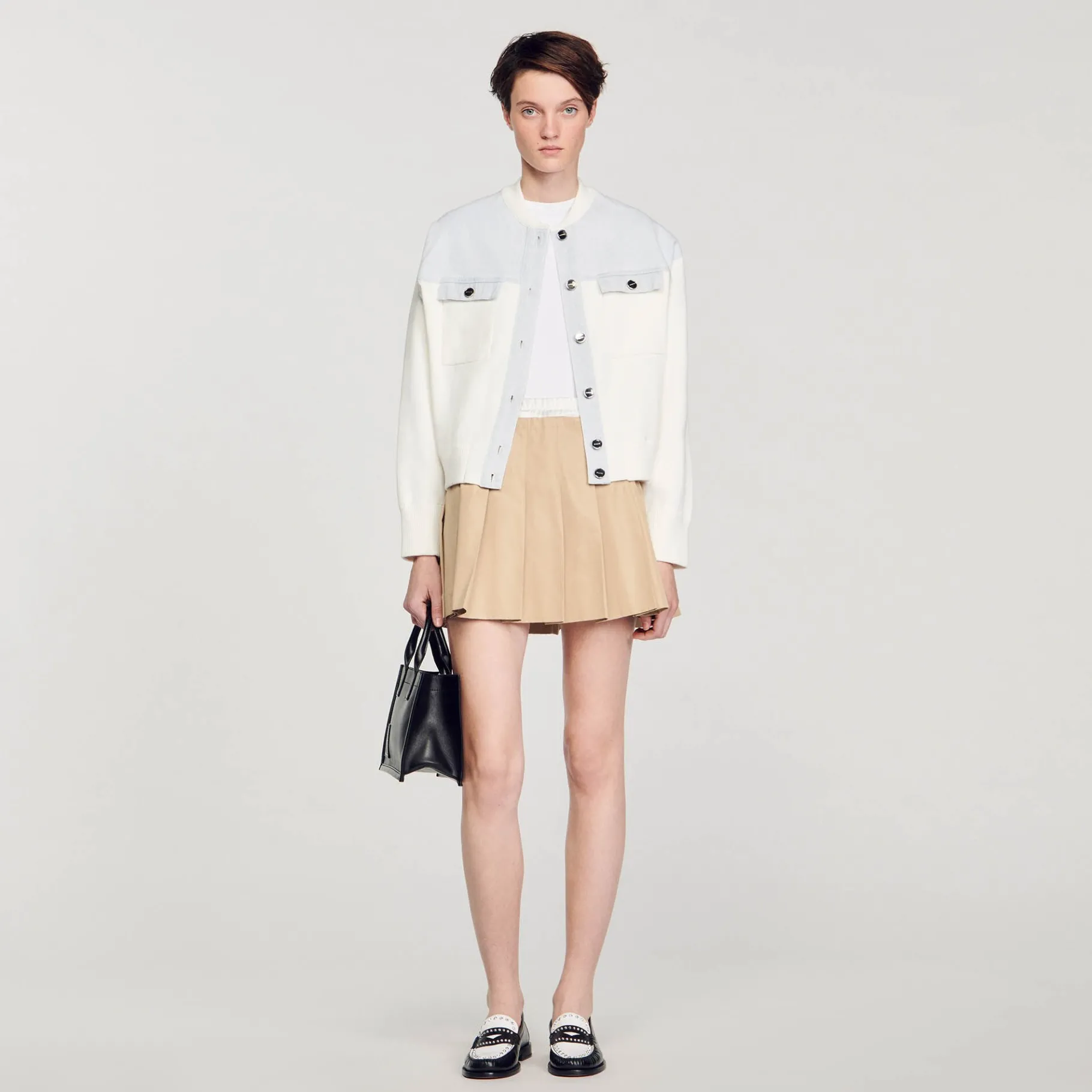 New SANDRO Cardicoat Bimatières blanc