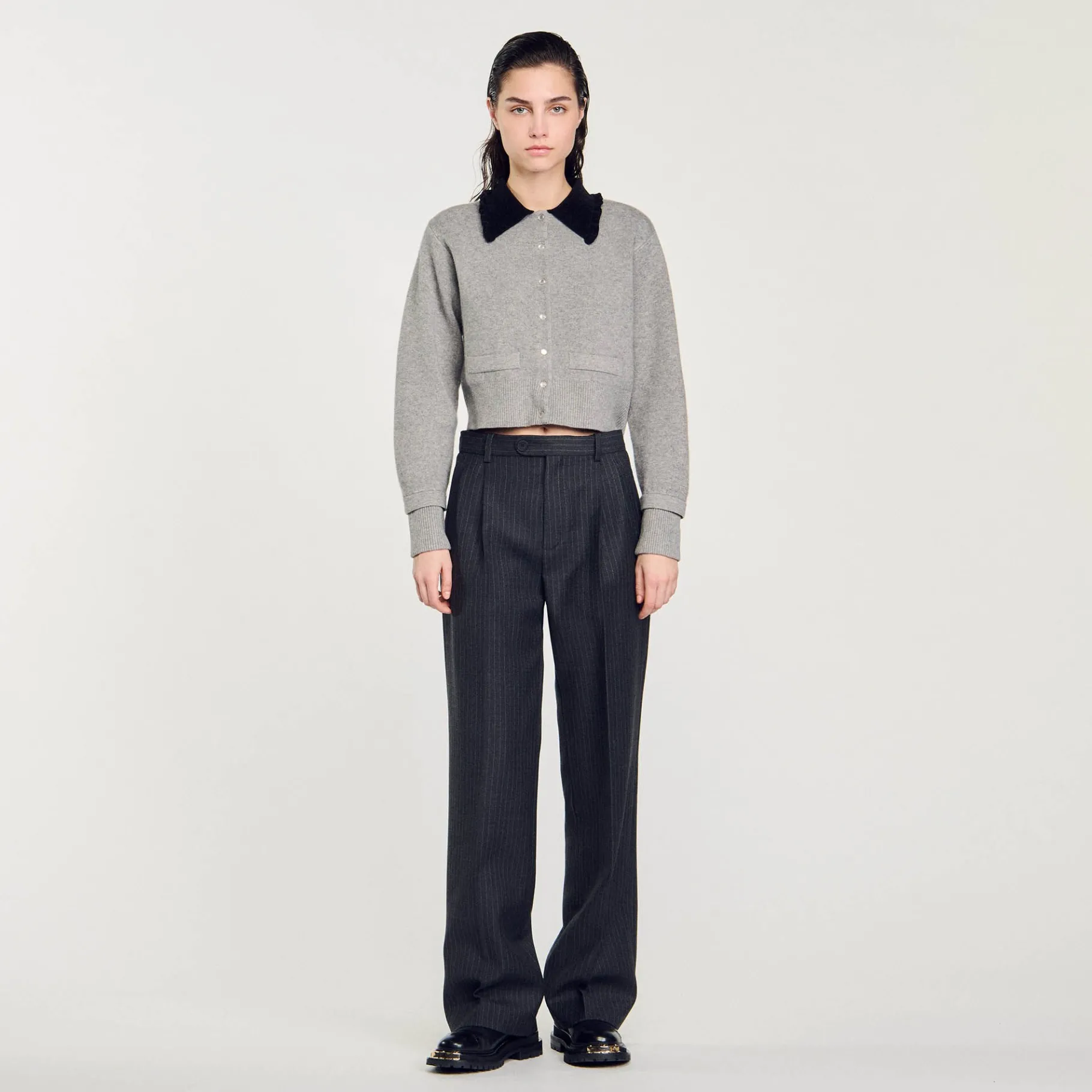 Best Sale SANDRO Cardicoat Court Gris