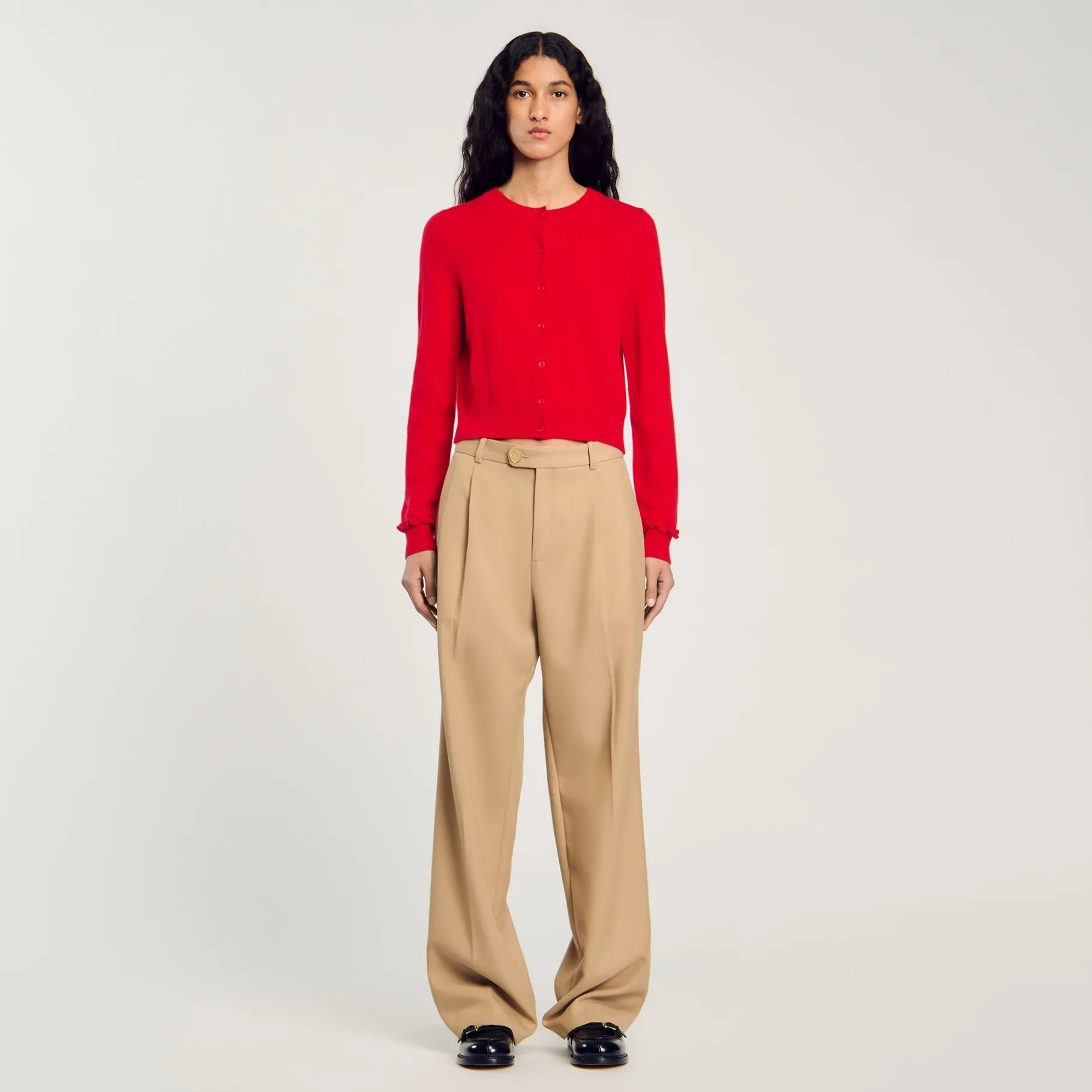 Discount SANDRO Cardigan à Volants Rouge