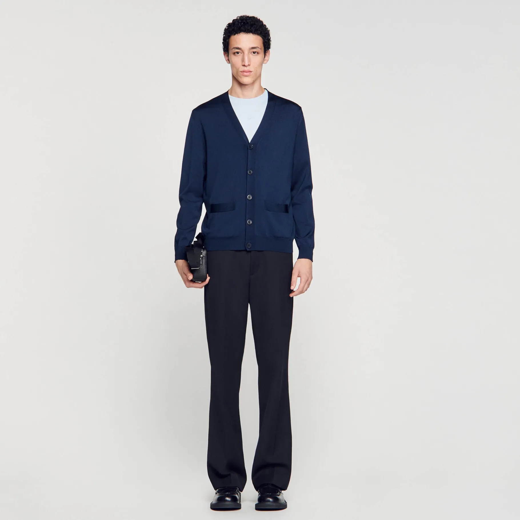 Cheap SANDRO Cardigan En Maille Bleu