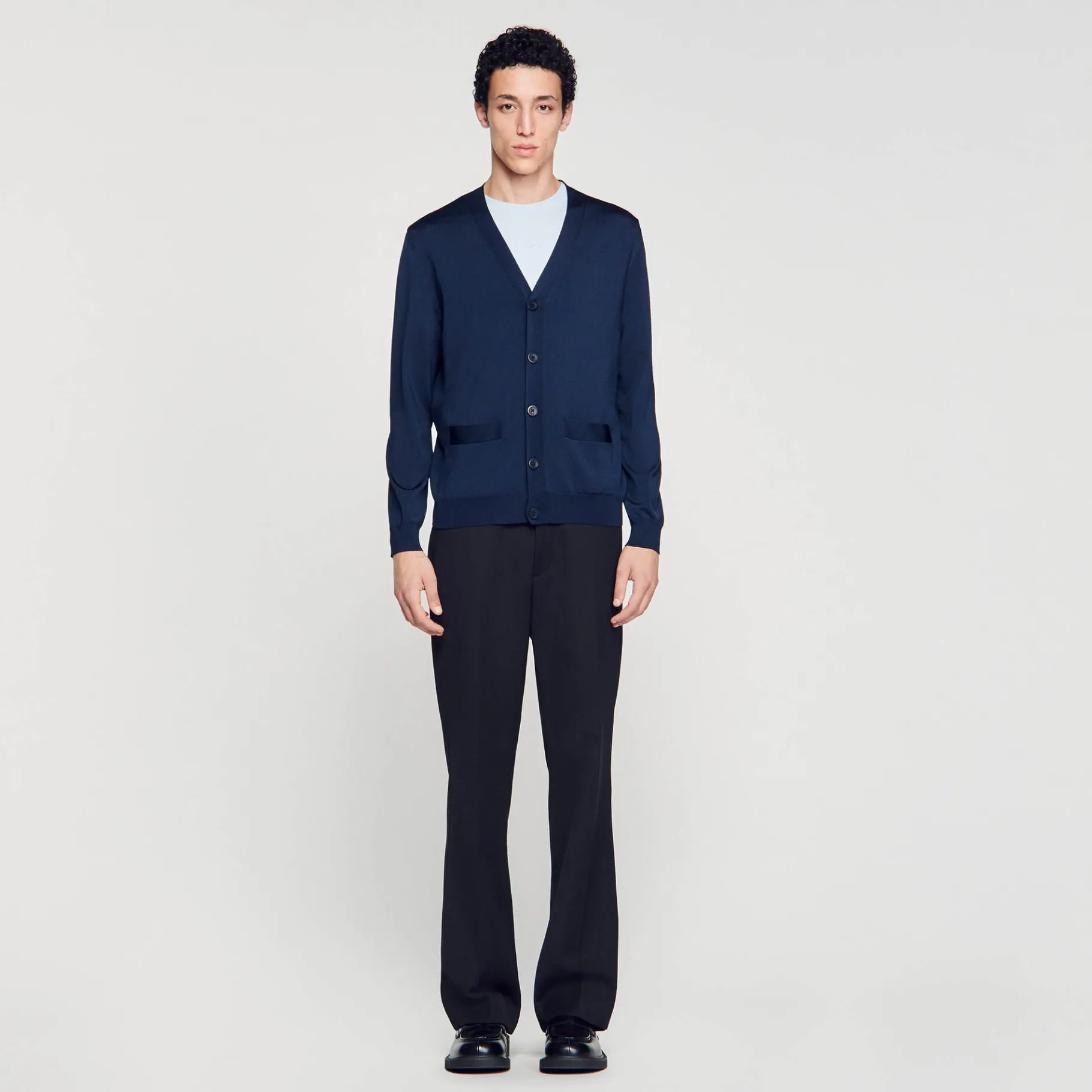 Cheap SANDRO Cardigan En Maille Bleu