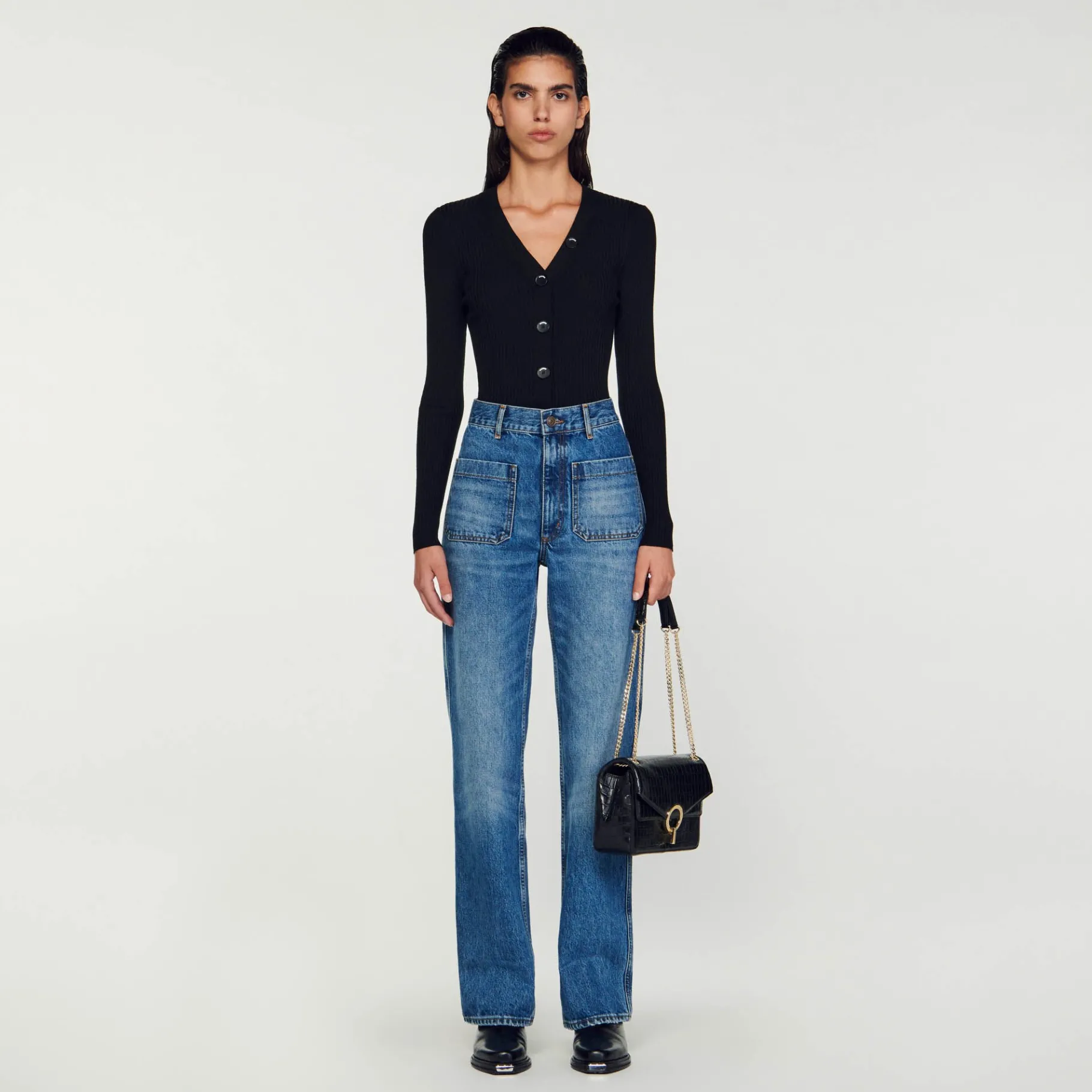 Flash Sale SANDRO Cardigan En Viscose Certifiée Noir