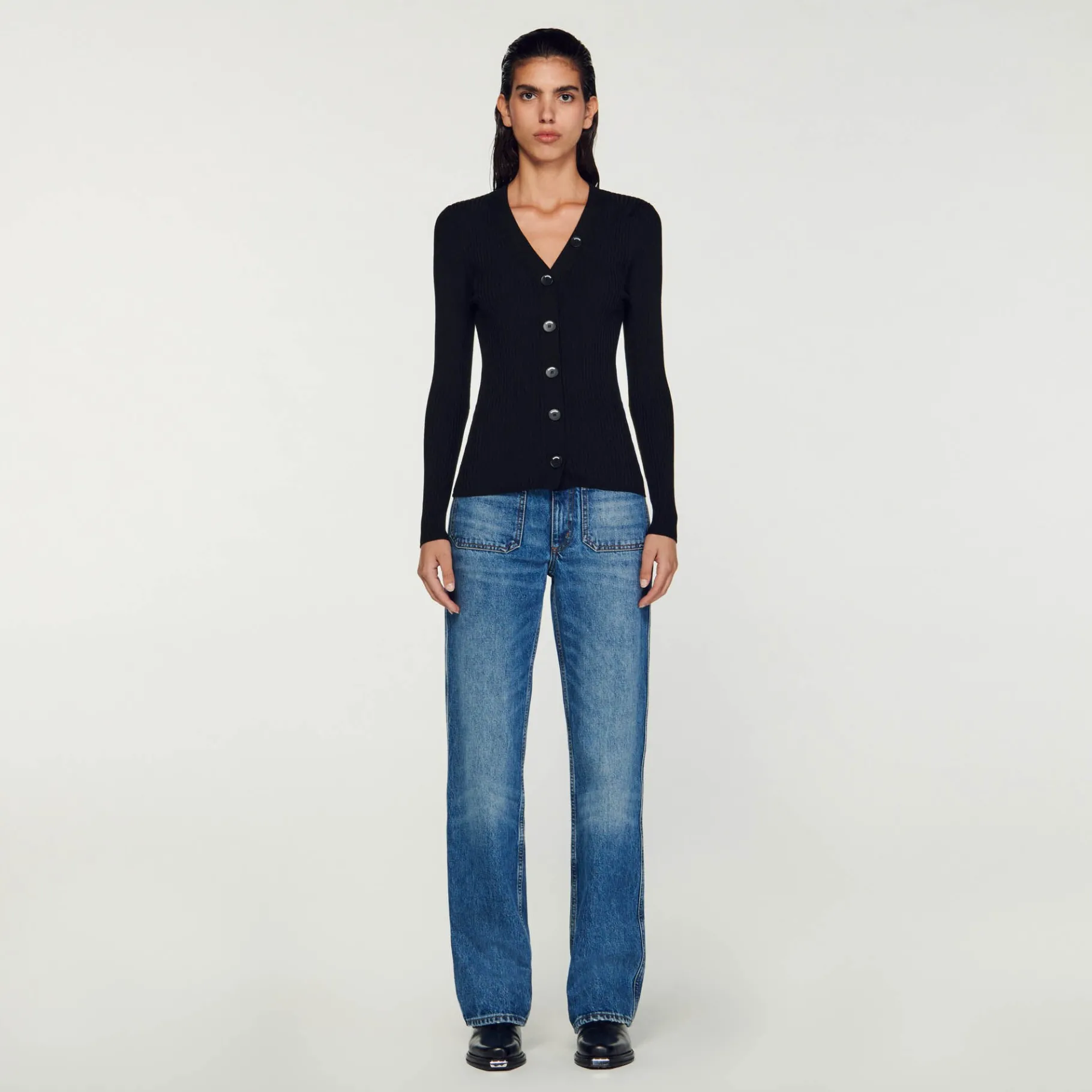 Flash Sale SANDRO Cardigan En Viscose Certifiée Noir