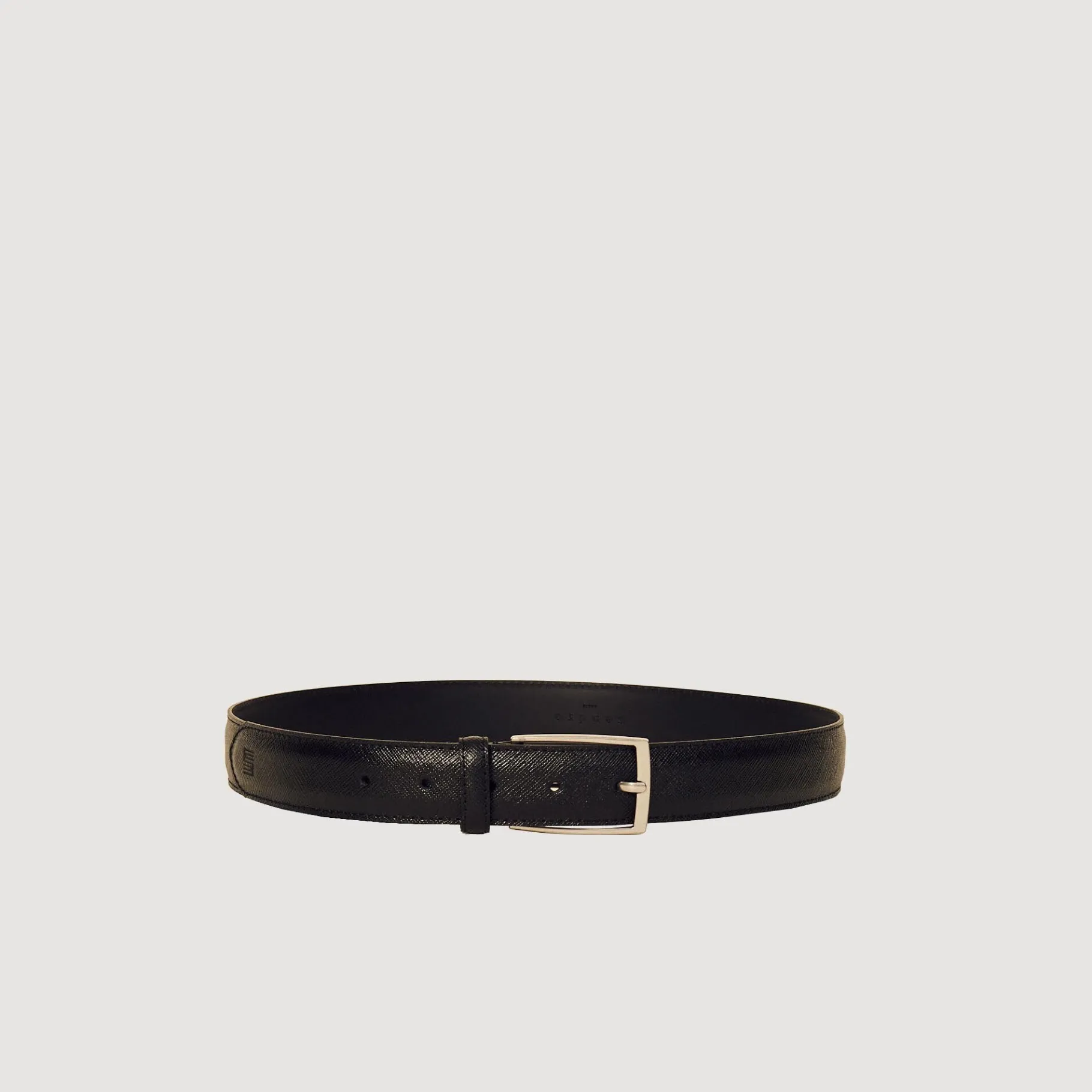 Online SANDRO Ceinture En Croute De Cuir Saffiano Noir