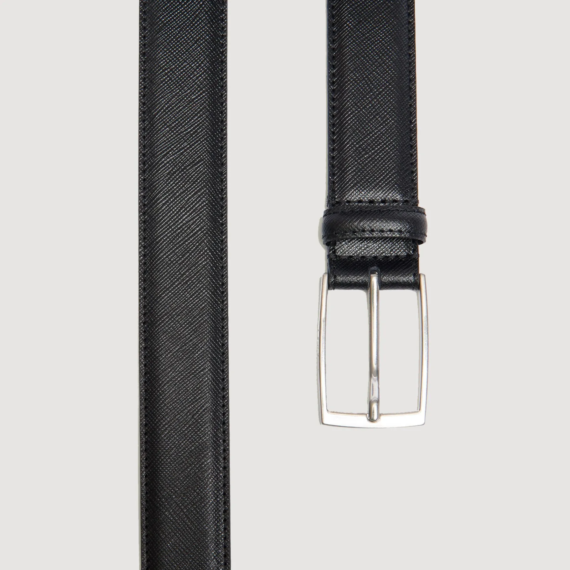 Online SANDRO Ceinture En Croute De Cuir Saffiano Noir