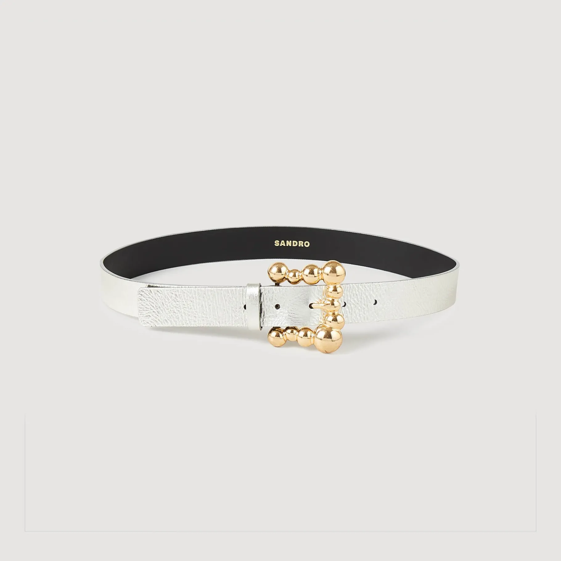 New SANDRO Ceinture En Cuir Argent