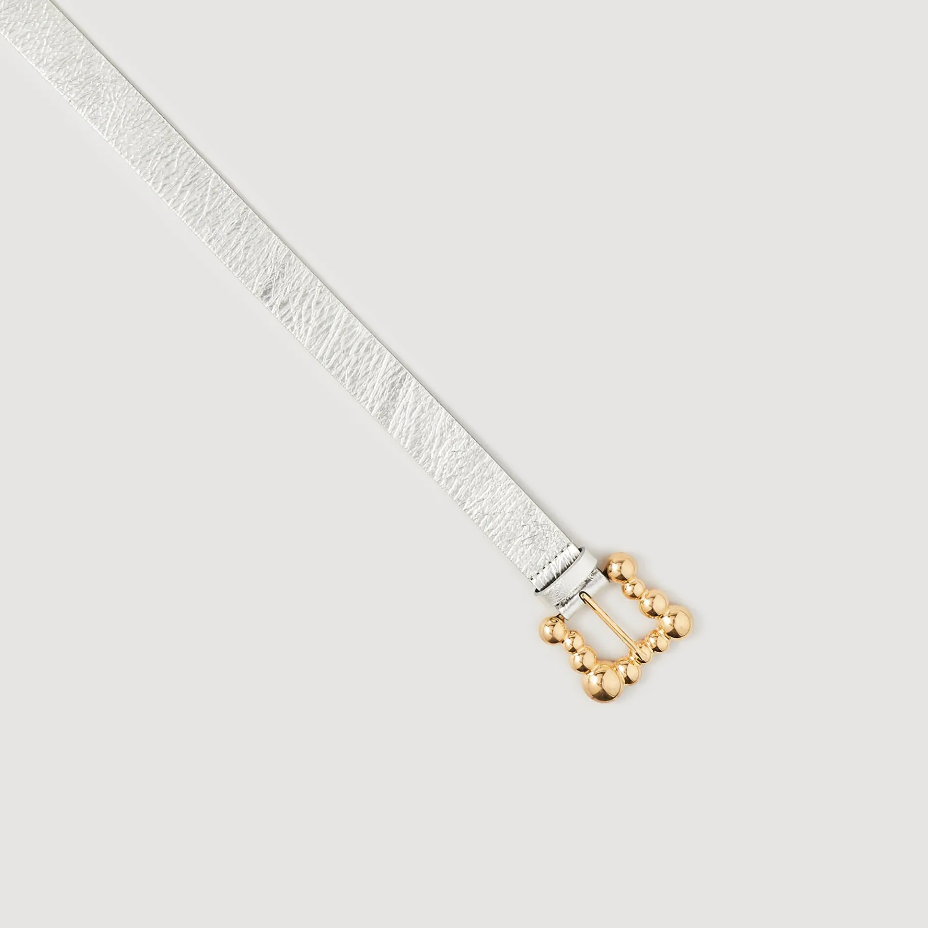 New SANDRO Ceinture En Cuir Argent
