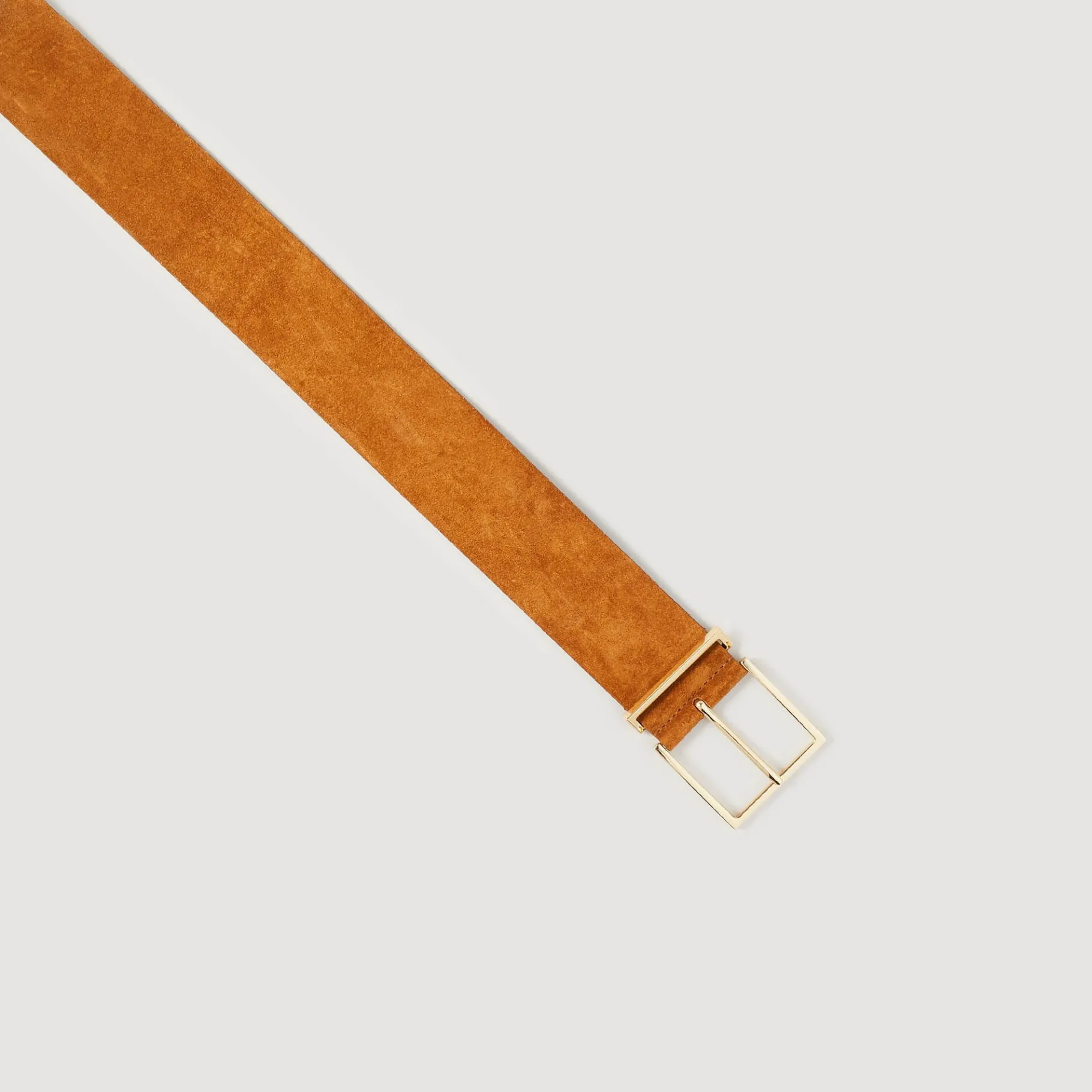 Hot SANDRO Ceinture Large En Croûte De Cuir Caramel