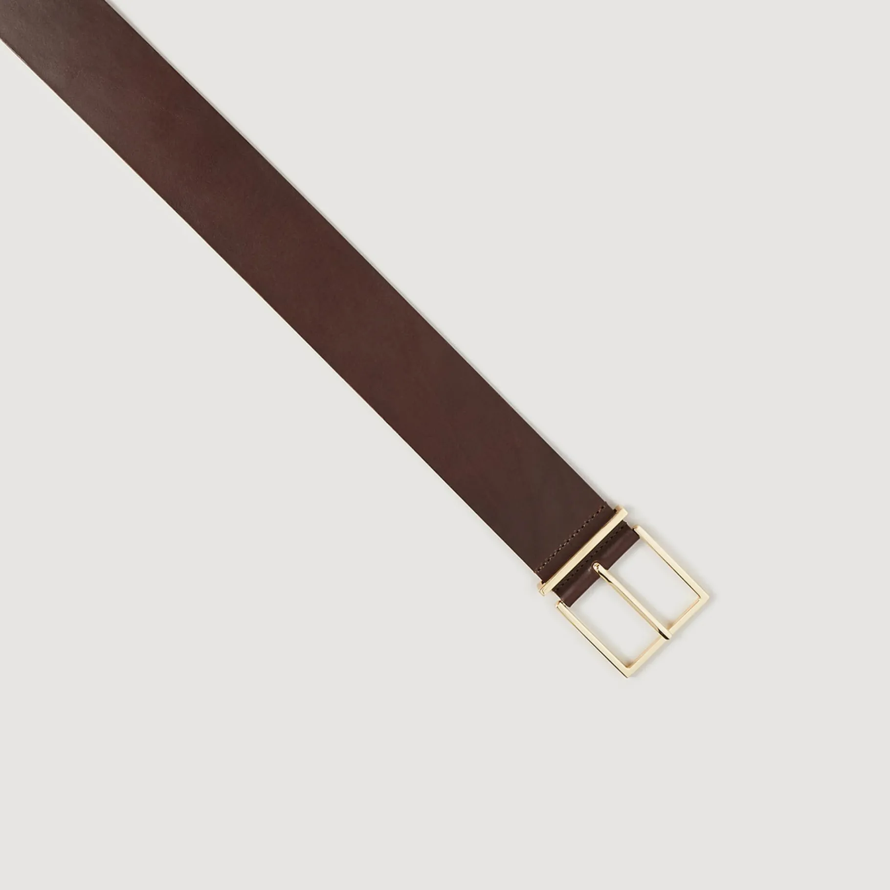 Cheap SANDRO Ceinture Large En Cuir Chocolat
