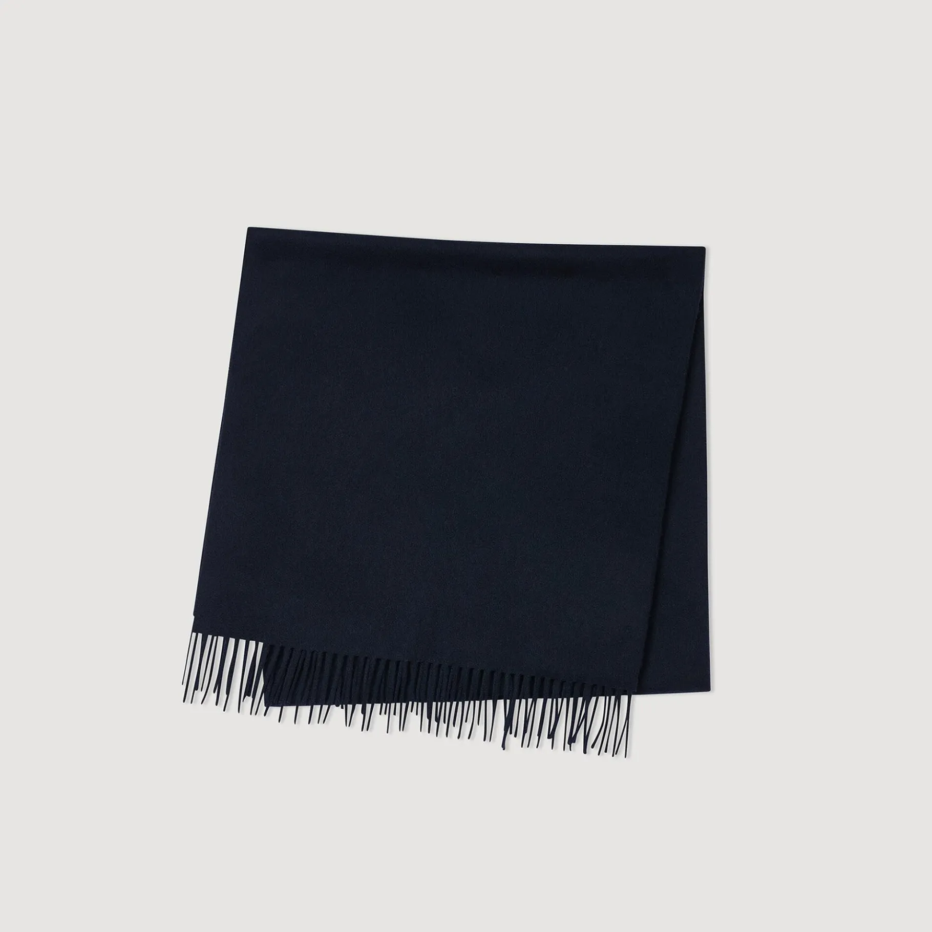 Shop SANDRO Écharpe En Laine Et Cachemire Marine