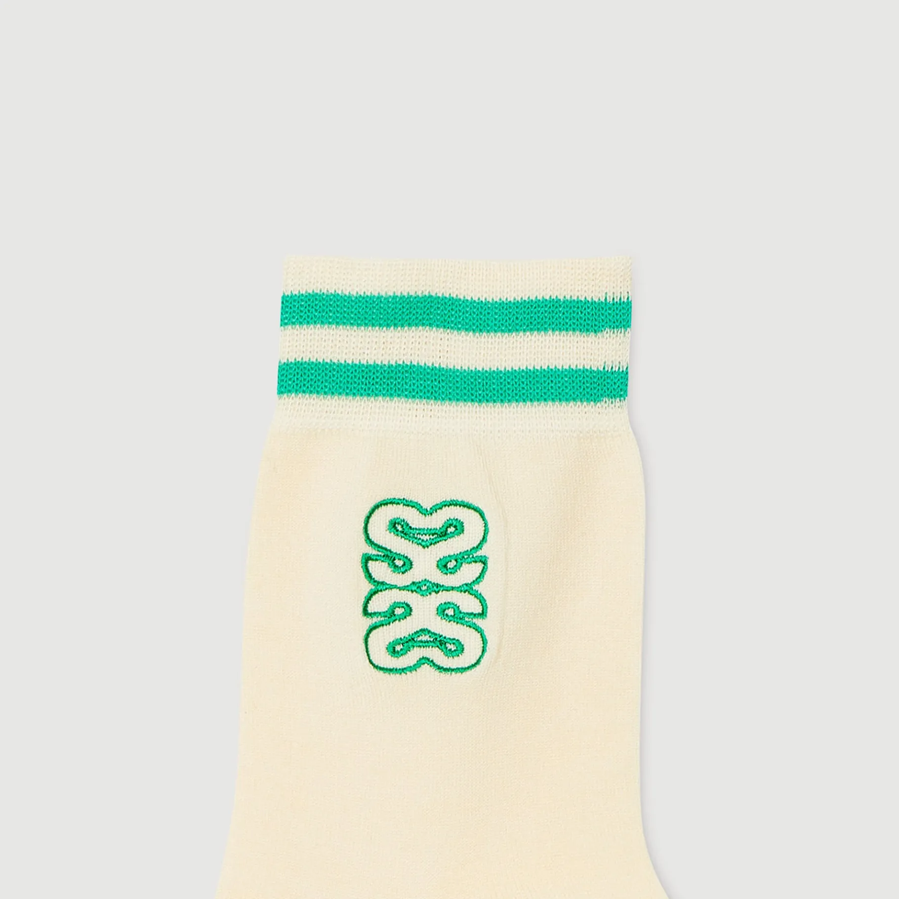 Hot SANDRO Chaussettes Brodées Ecru / Vert