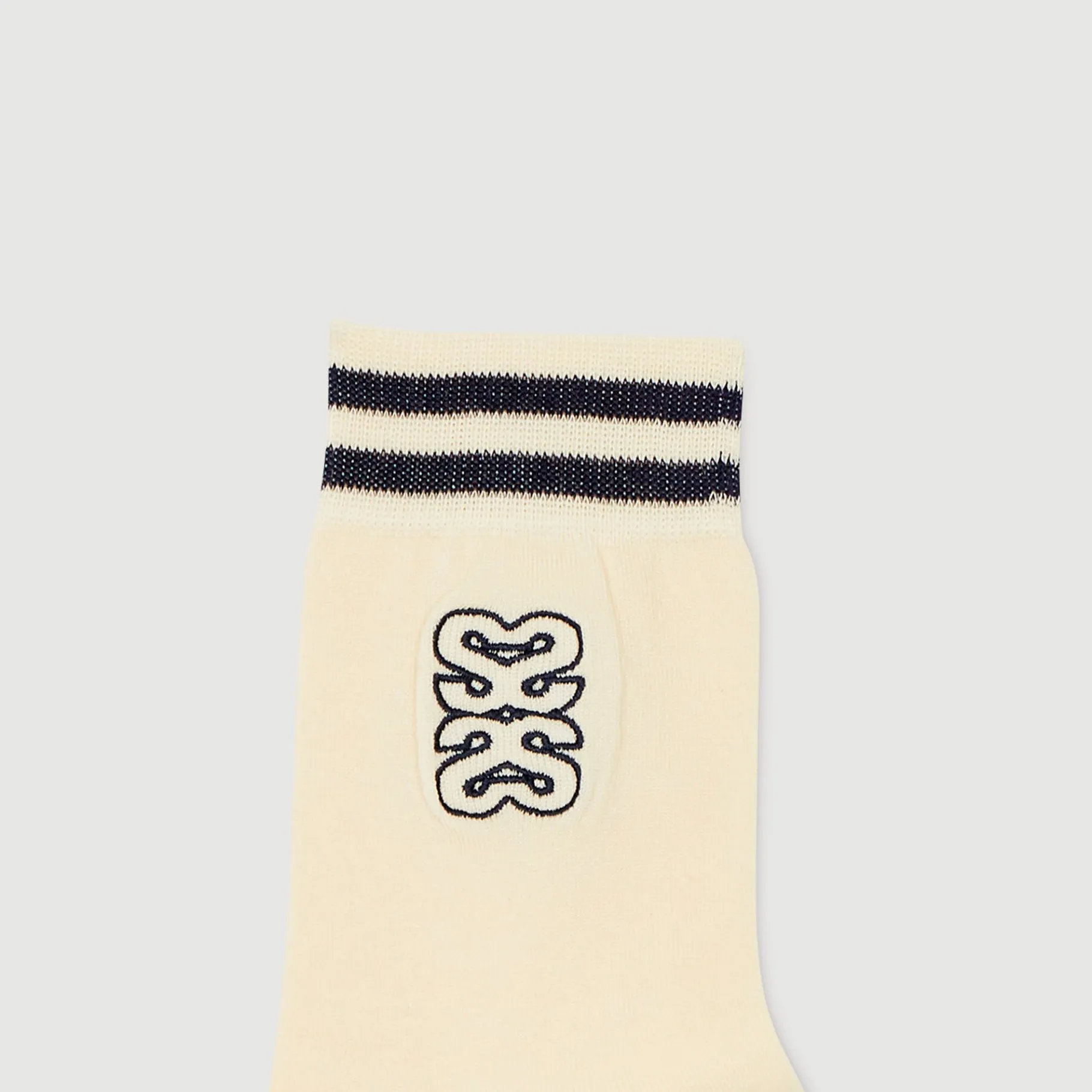 Outlet SANDRO Chaussettes Brodées Ecru / Bleu