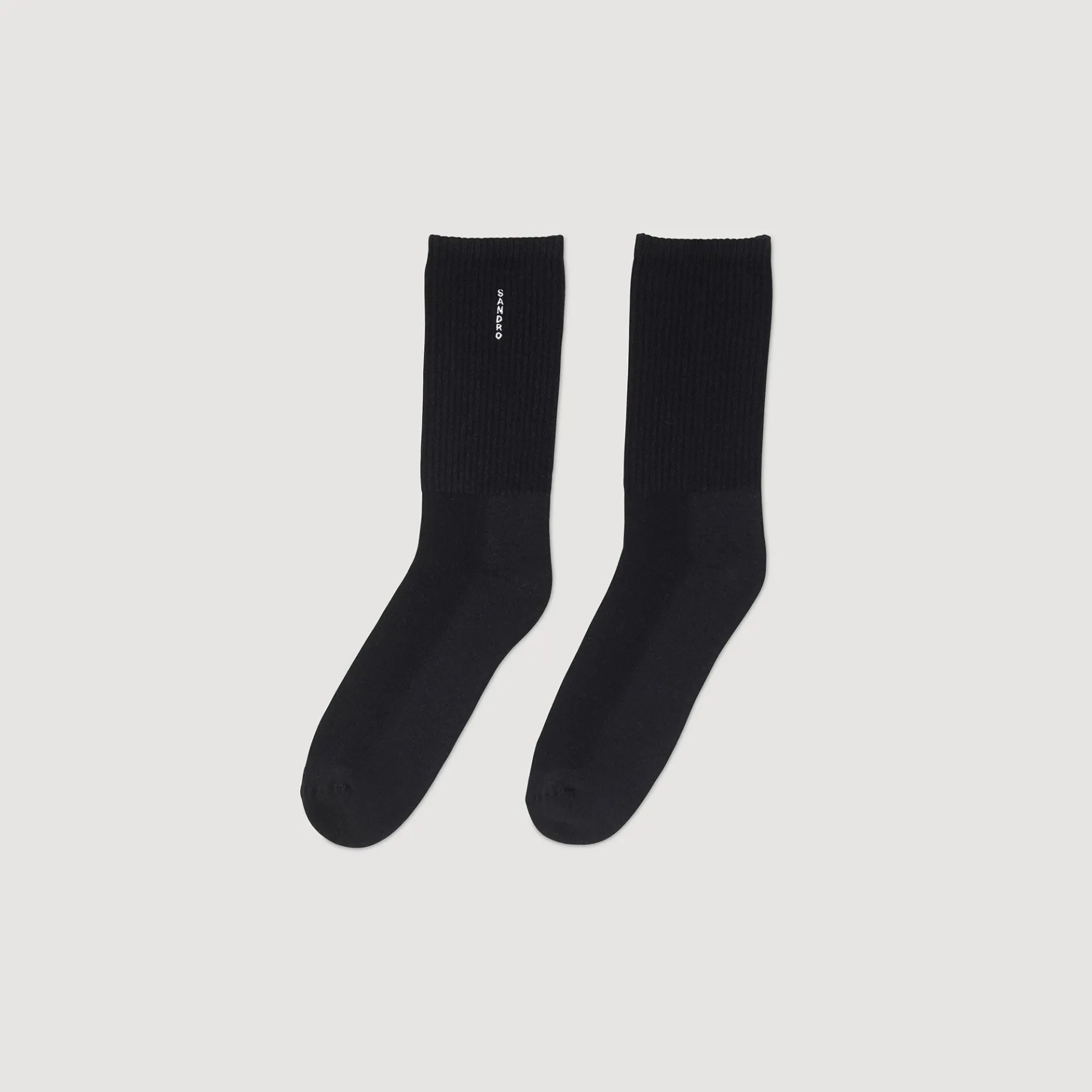 Sale SANDRO Chaussettes En Coton Noir