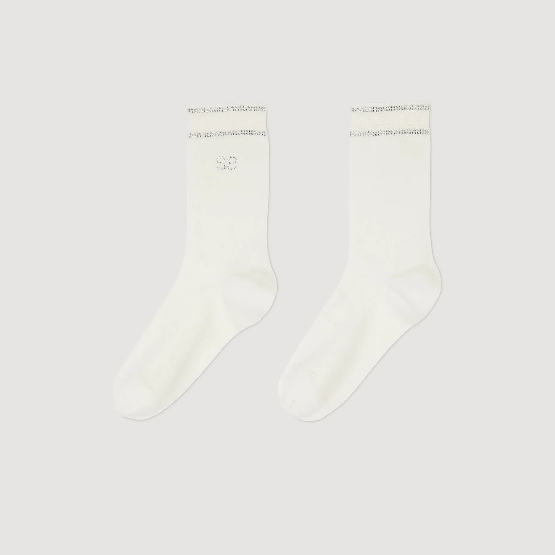 Outlet SANDRO Chaussettes Strassées blanc