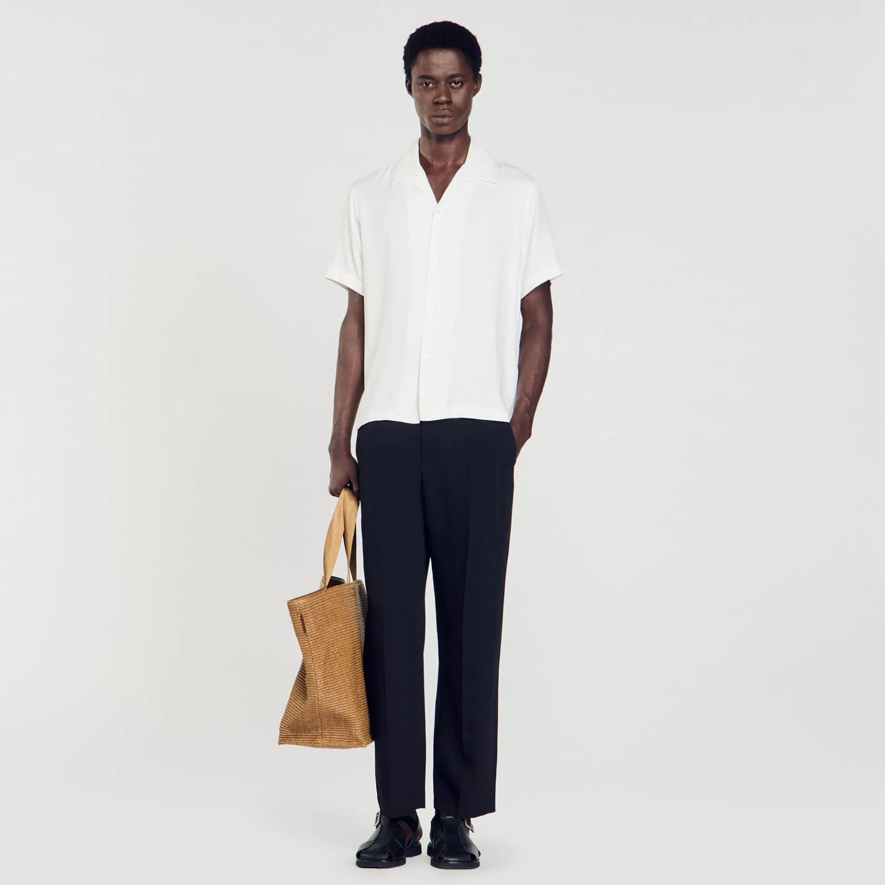 New SANDRO Chemise à Col Requin blanc
