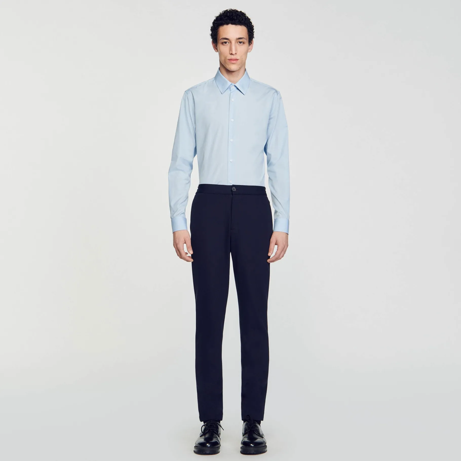 New SANDRO Chemise à Manches Longues Bleu Ciel