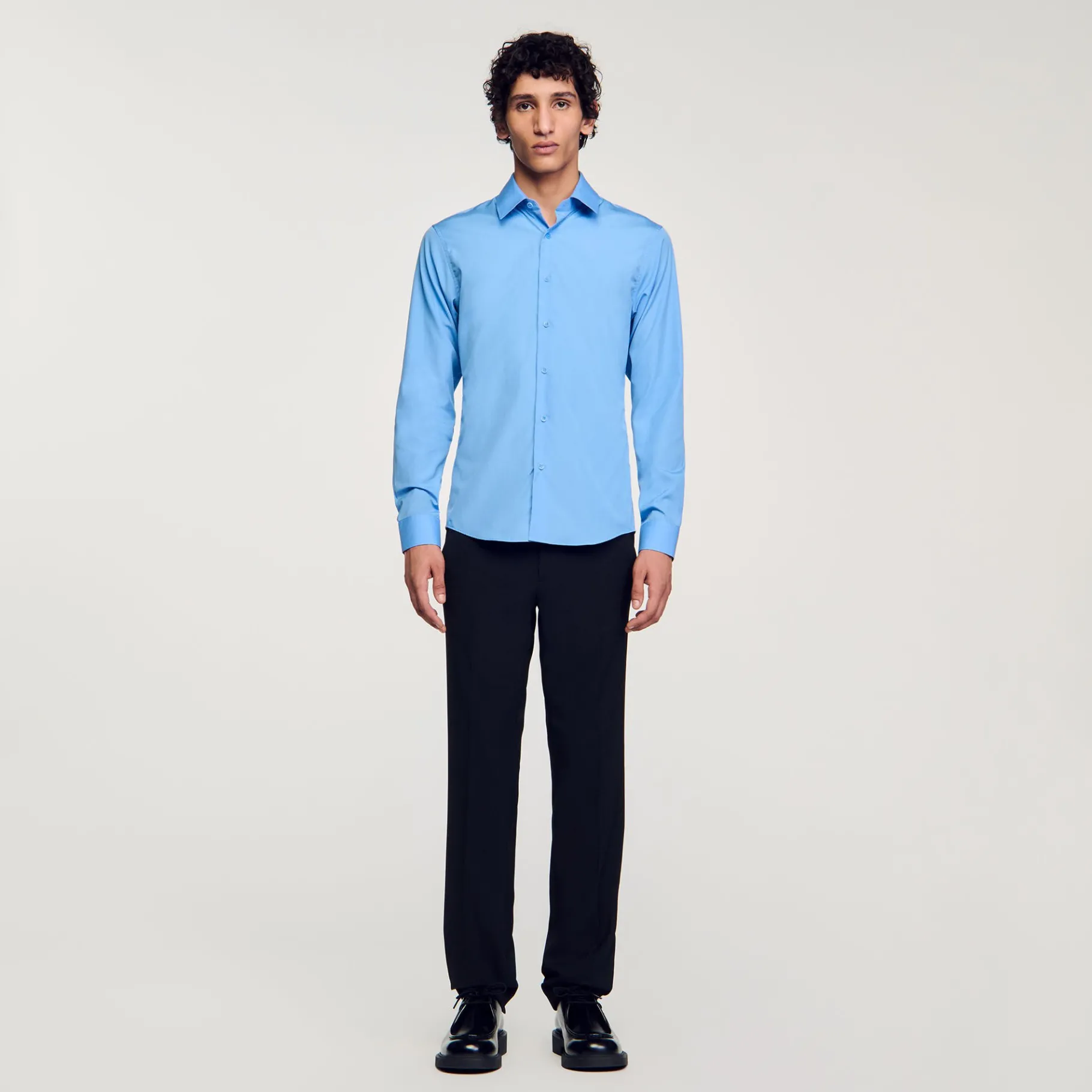 Cheap SANDRO Chemise à Manches Longues Bleu Office