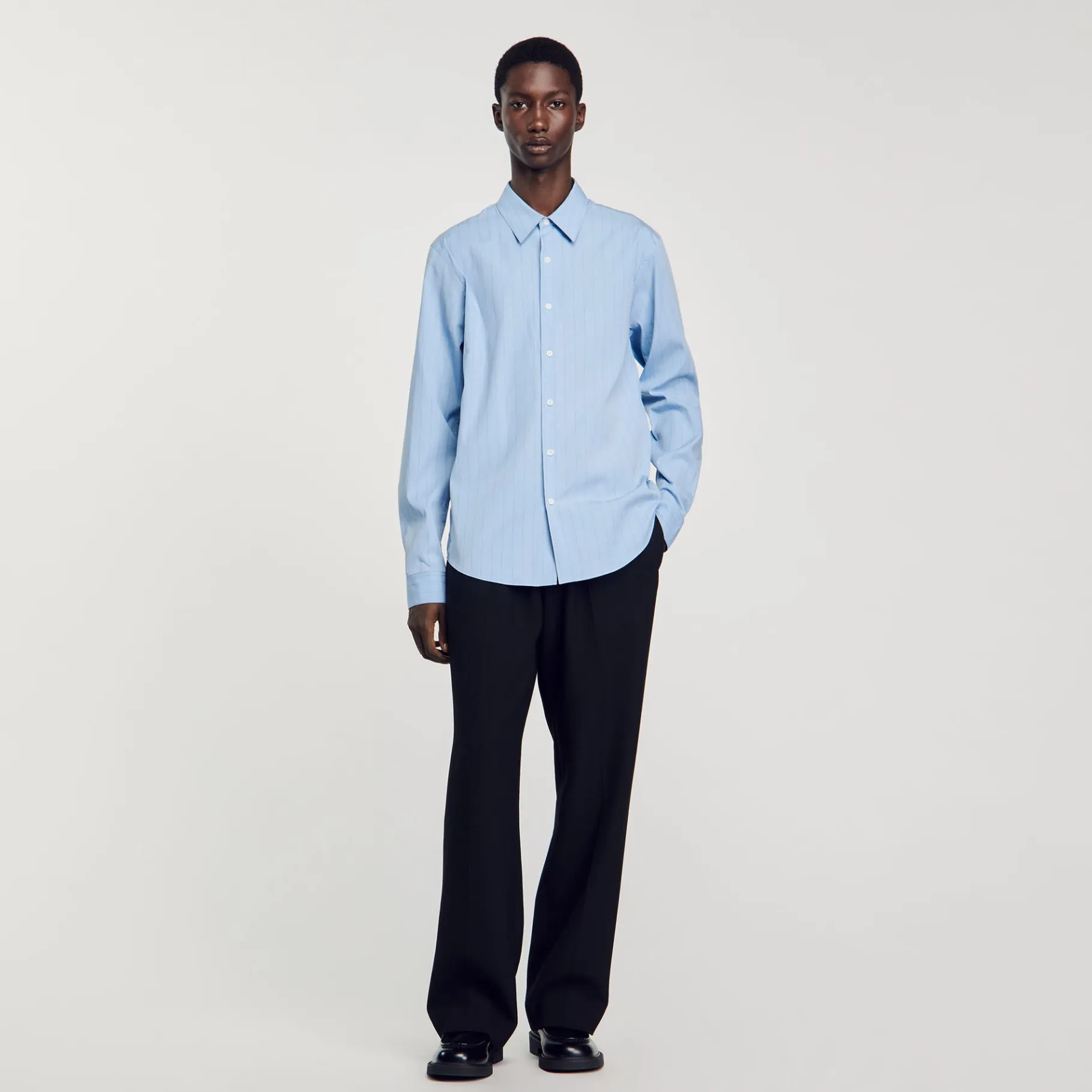Best Sale SANDRO Chemise à Rayures Bleu Ciel