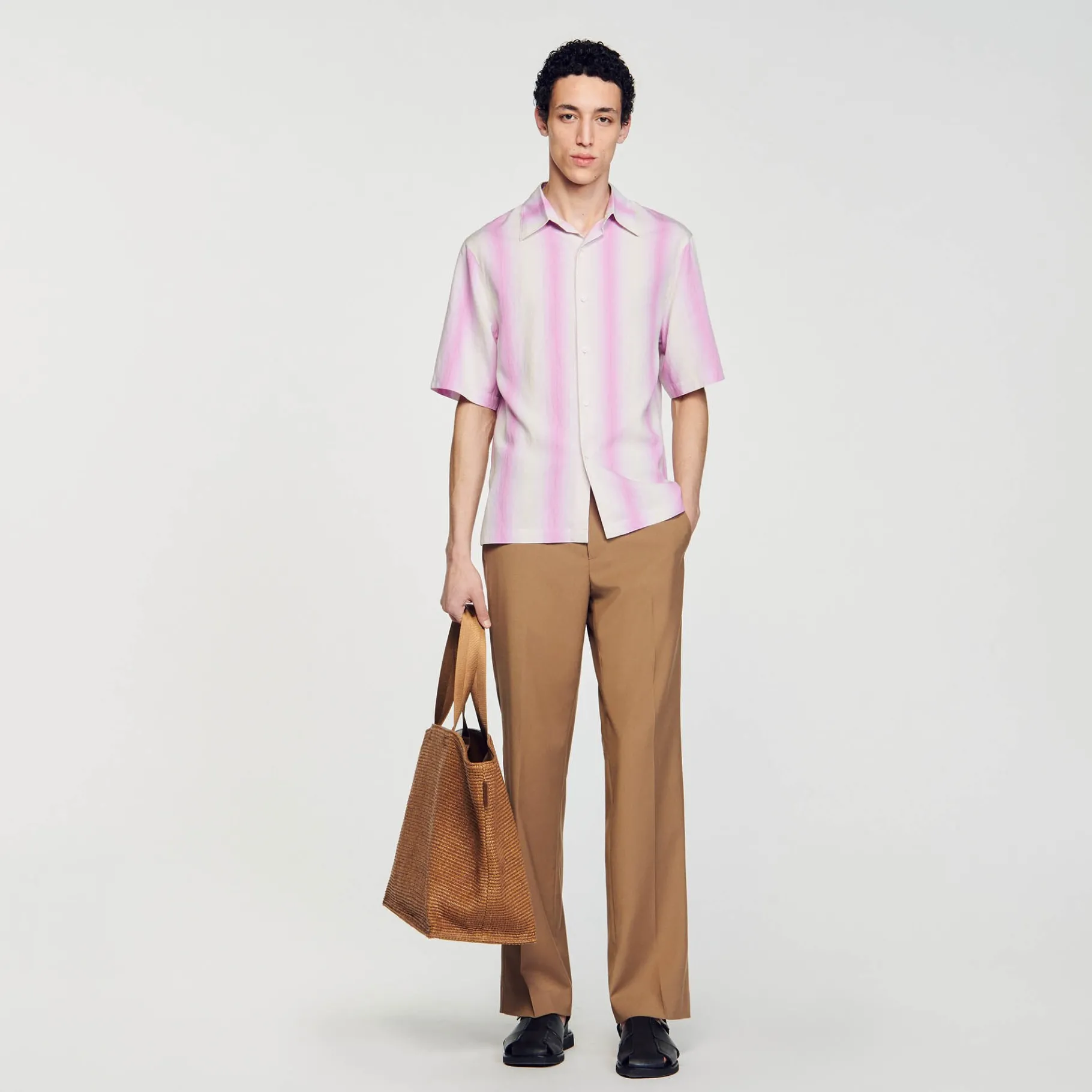 Sale SANDRO Chemise à Rayures Rose
