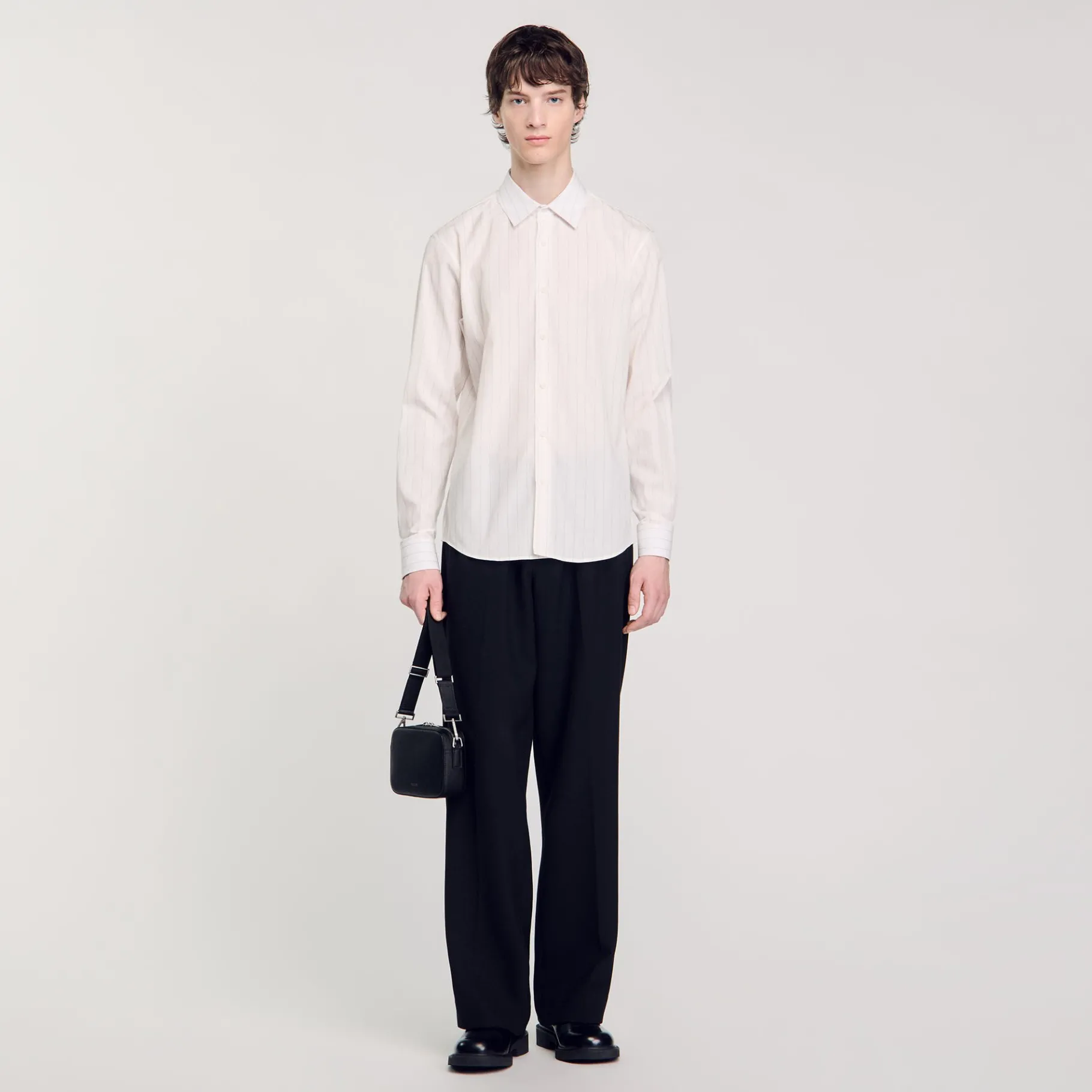 Store SANDRO Chemise à Rayures blanc