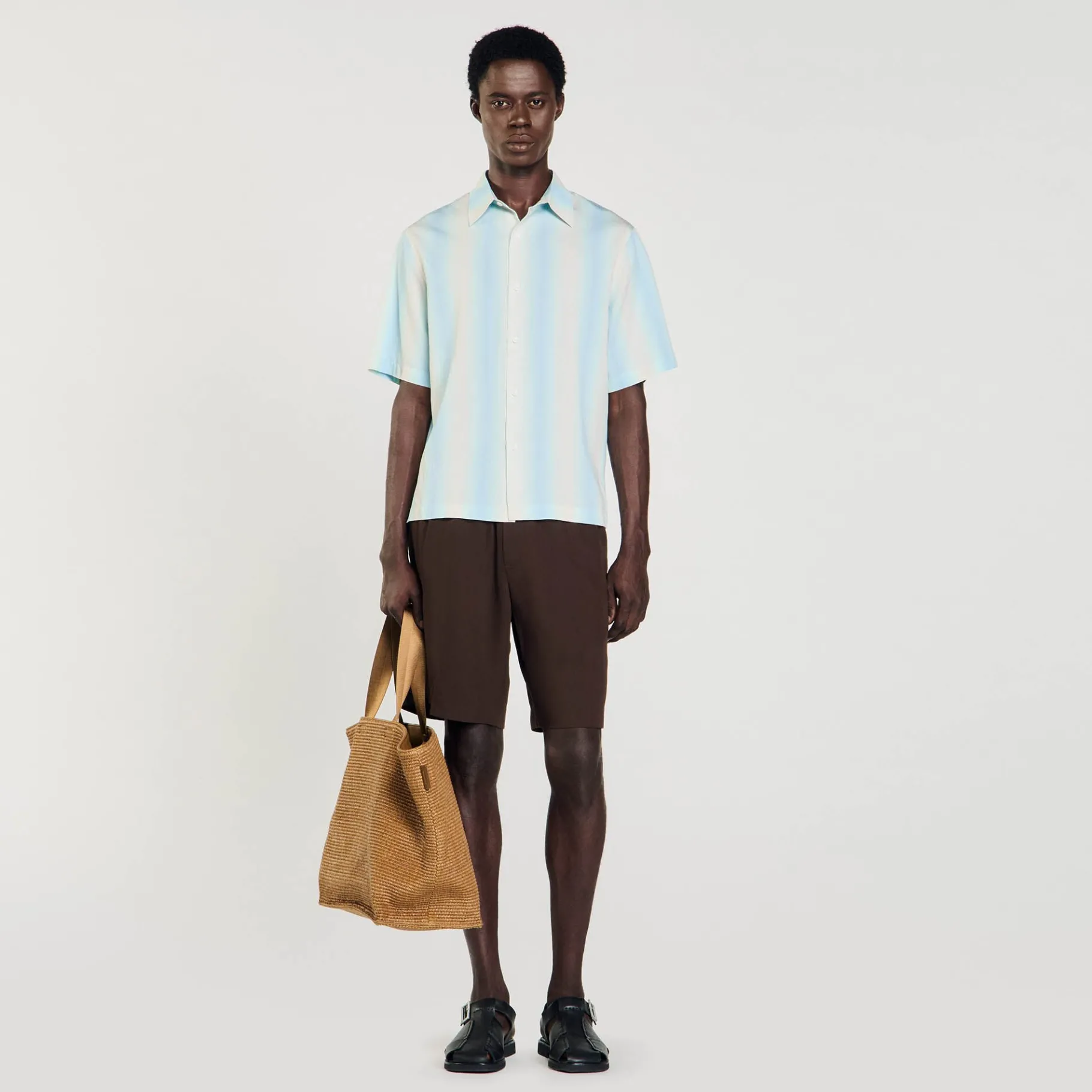 Hot SANDRO Chemise à Rayures Bleu