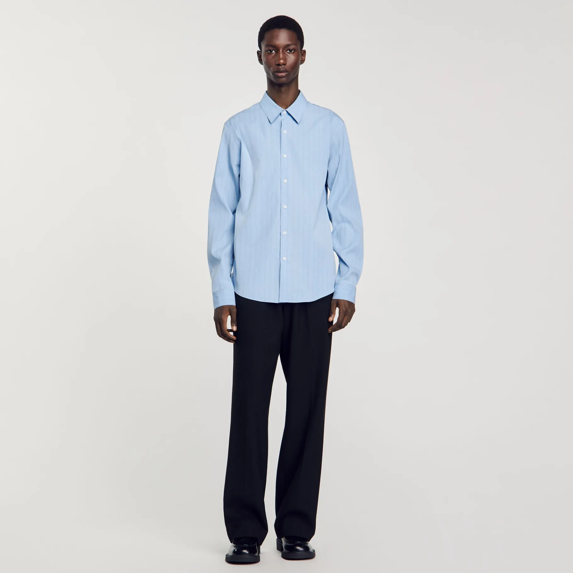 Best Sale SANDRO Chemise à Rayures Bleu Ciel