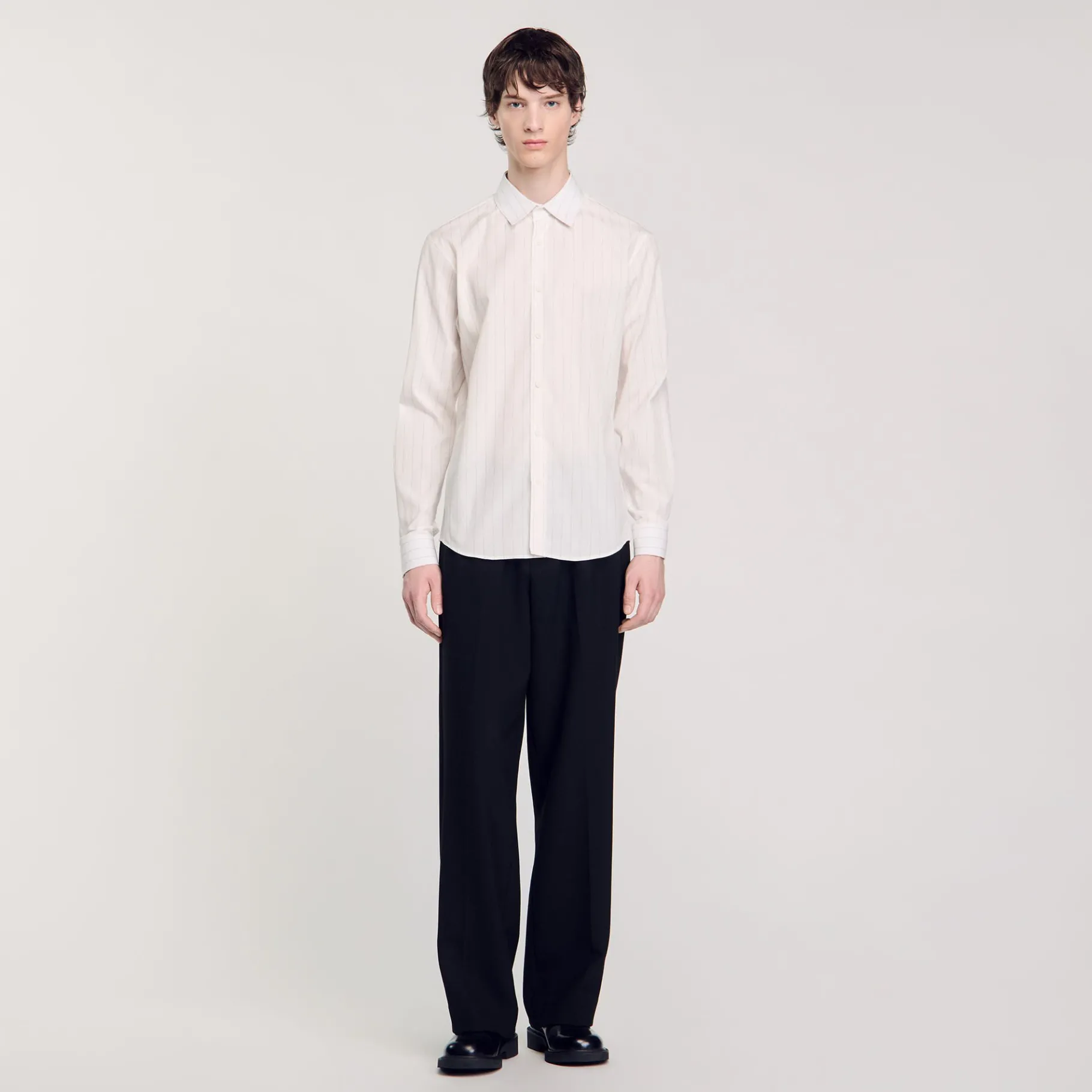 Store SANDRO Chemise à Rayures blanc