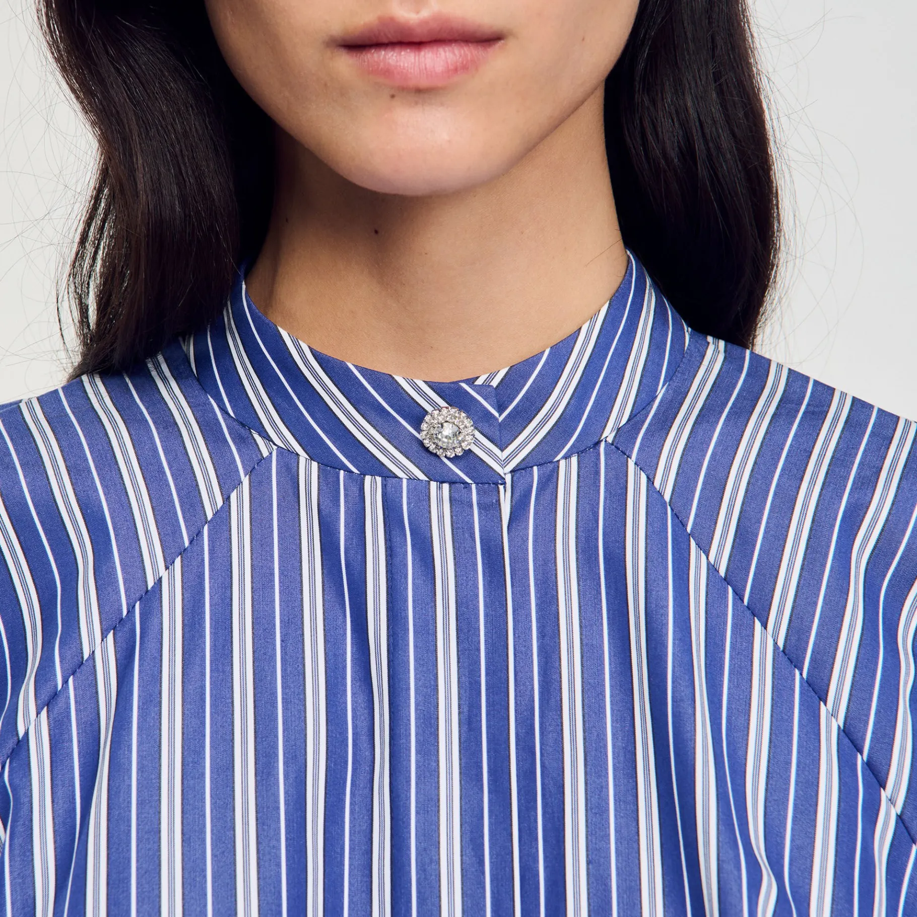 Clearance SANDRO Chemise à Rayures Bleu / Blanc