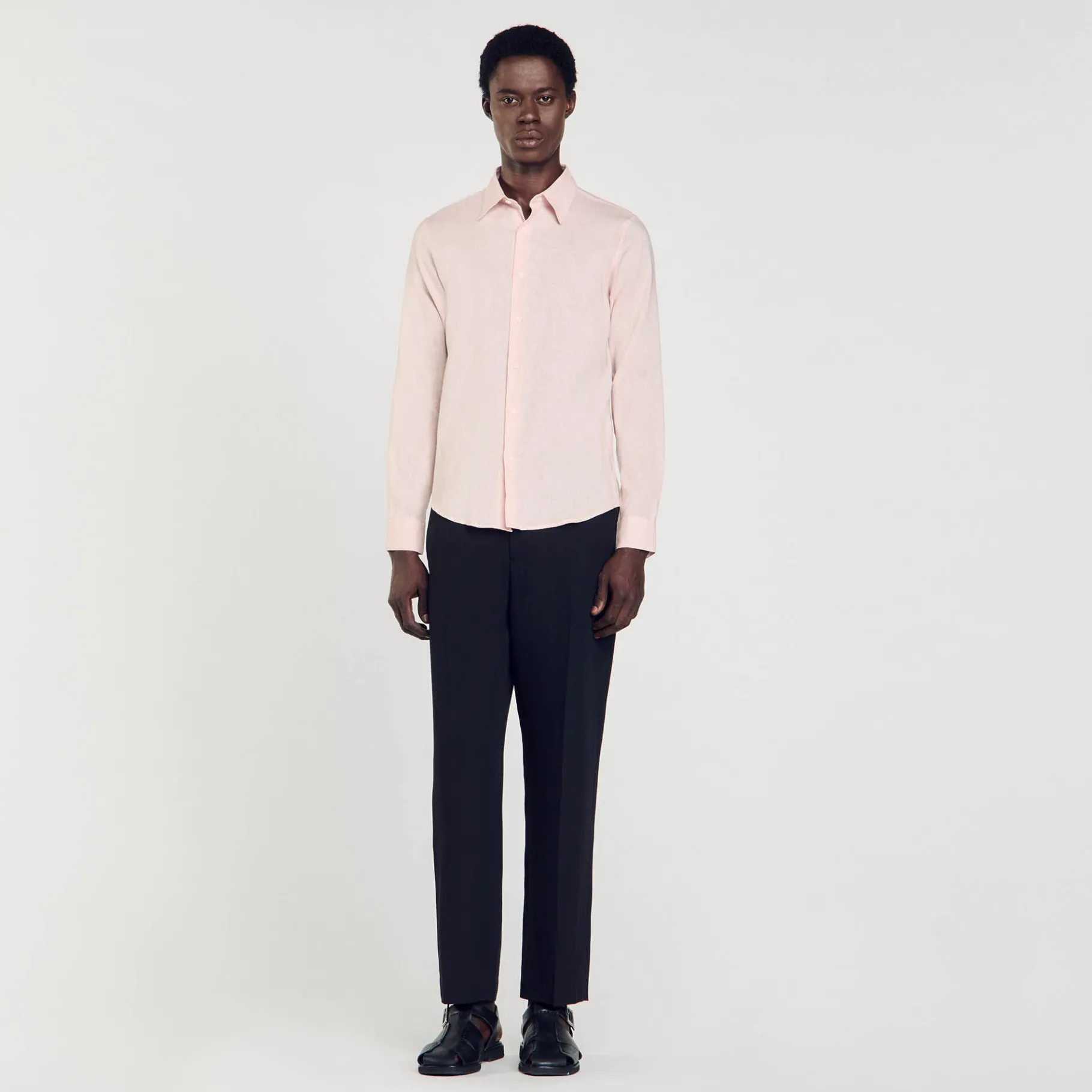 Cheap SANDRO Chemise Coupe Classique Rose Clair