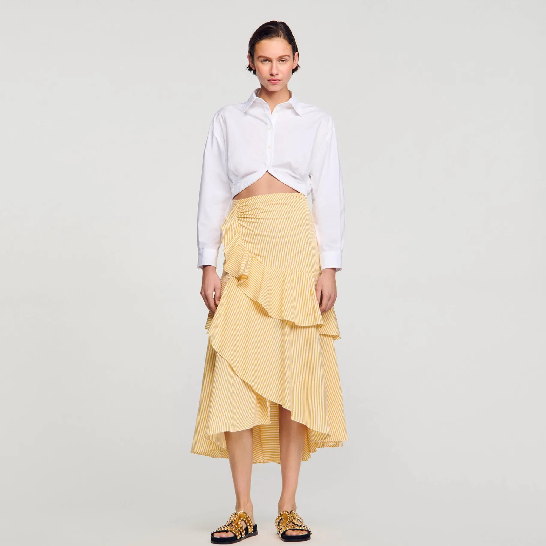 Cheap SANDRO Chemise Courte Torsadée blanc