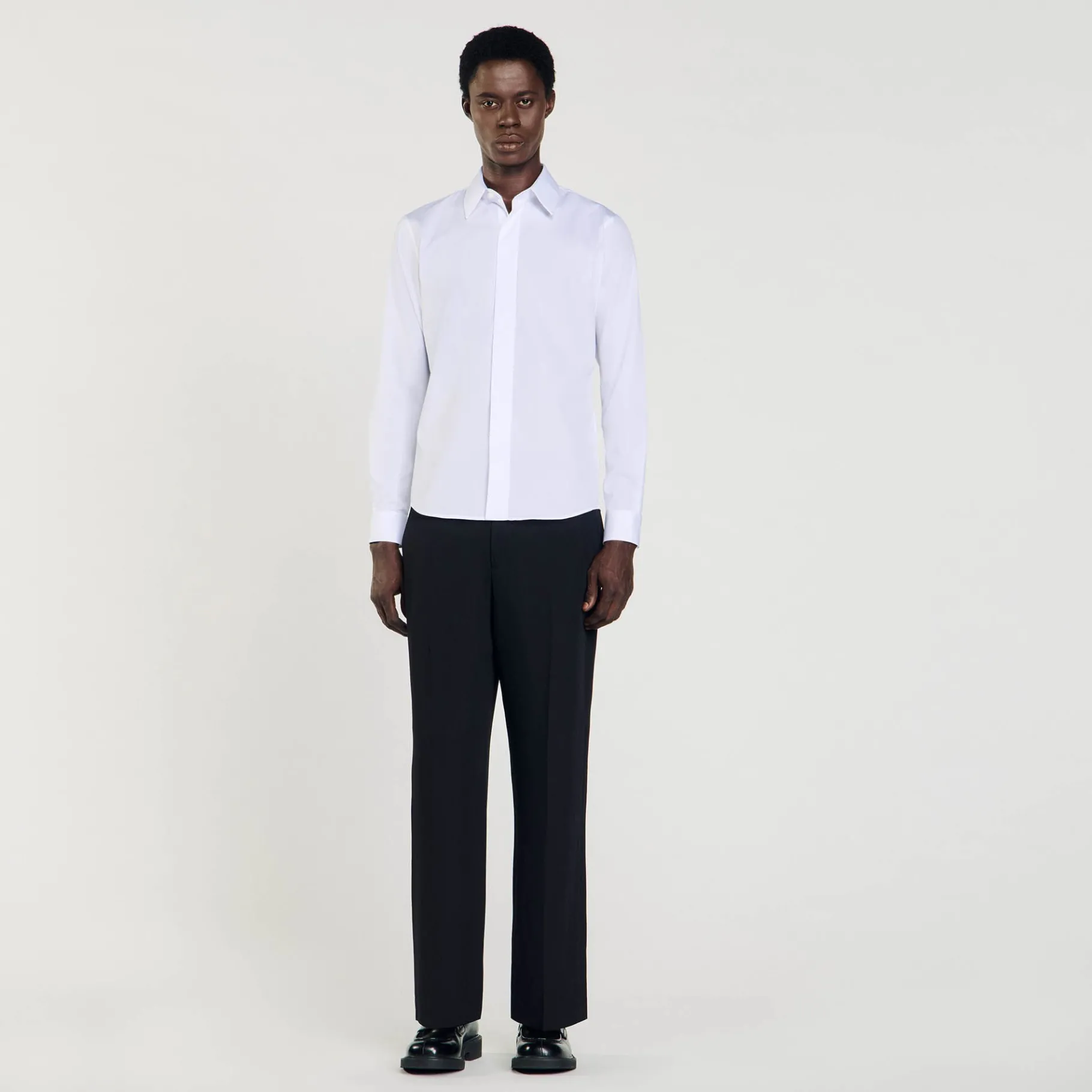 Online SANDRO Chemise En Coton blanc