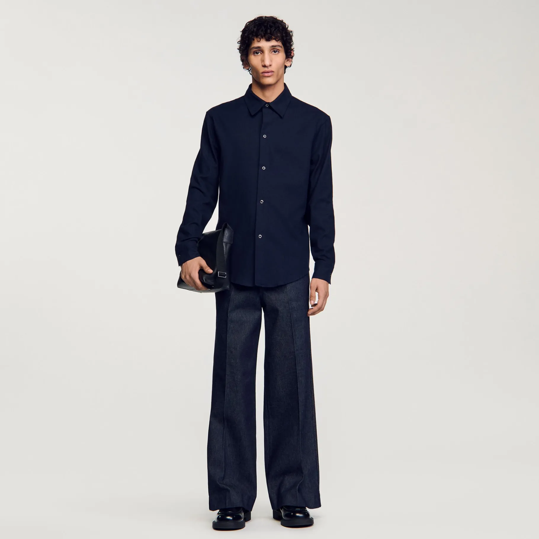 New SANDRO Chemise En Flanelle Marine